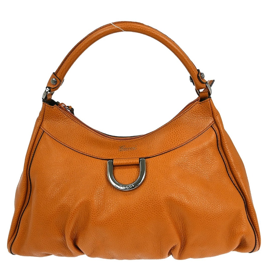 Brown Leather Gucci D Ring Hobo Shoulder Bag for Women: Brown Leather Gucci D Ring Hobo Shoulder Bag for Women This Gucci D Ring Hobo bag features a brown leather exterior and is designed for women. Crafted in Italy, it offers a spacious and stylish option