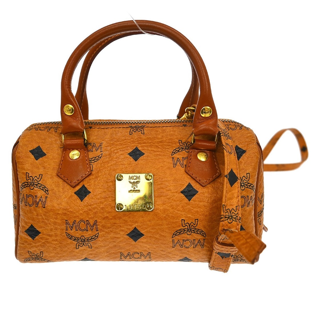 MCM Vintage Brown Leather Medium Shoulder Bag with Gold Hardware: MCM Vintage Brown Leather Medium Shoulder Bag with Gold Hardware This MCM shoulder bag features a versatile two-way design in brown leather with gold-tone hardware. The medium-sized bag offers a zip c