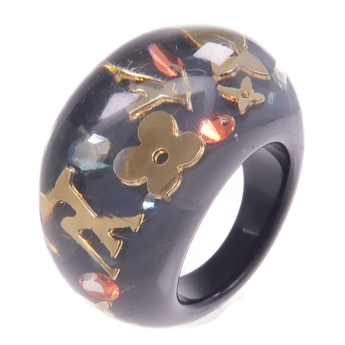 Louis Vuitton Berg Inclusion Navy Resin Women's Ring Size 6.5: Louis Vuitton Berg Inclusion Navy Resin Women's Ring Size 6.5 This Louis Vuitton Berg Inclusion Ring features a navy resin construction and is designed for women. The ring is a size US 6.5 and does no