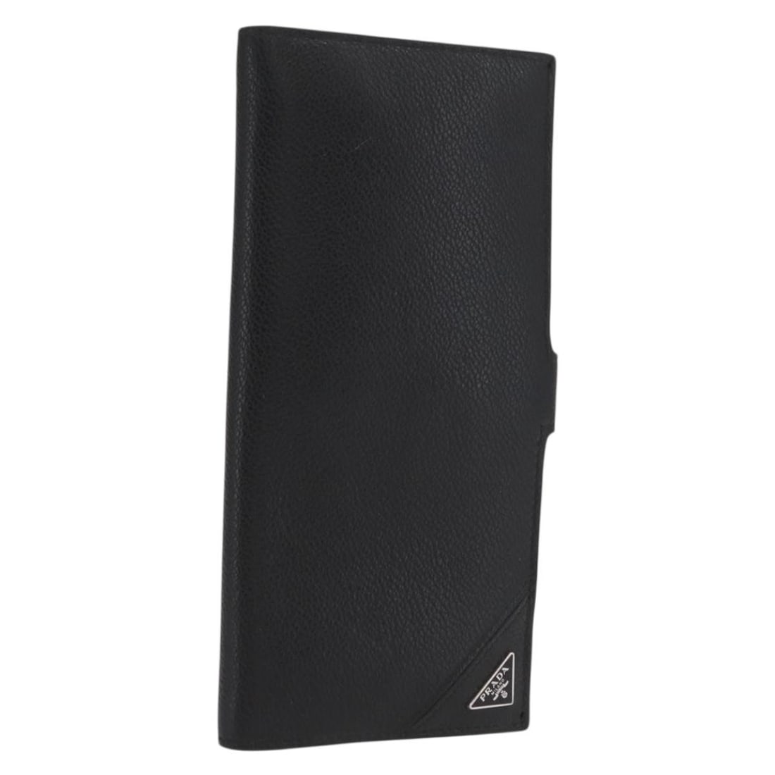 Prada Black Leather Long Wallet Made in Italy: Prada Black Leather Long Wallet Made in Italy This PRADA long wallet is crafted from black leather and features a sleek, minimalist design. Made in Italy, it offers a sophisticated look and practical 