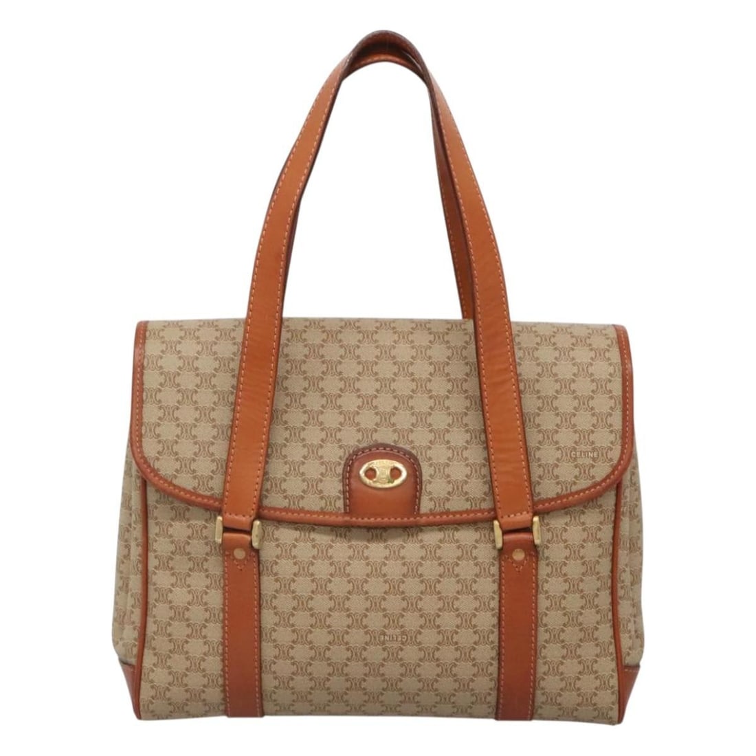 Vintage Macadam Beige Canvas and Leather Handbag by Celine: Vintage Macadam Beige Canvas and Leather Handbag by Celine This Celine Vintage Macadam Handbag features a classic beige canvas construction with leather accents. Designed for women, it offers a spacio