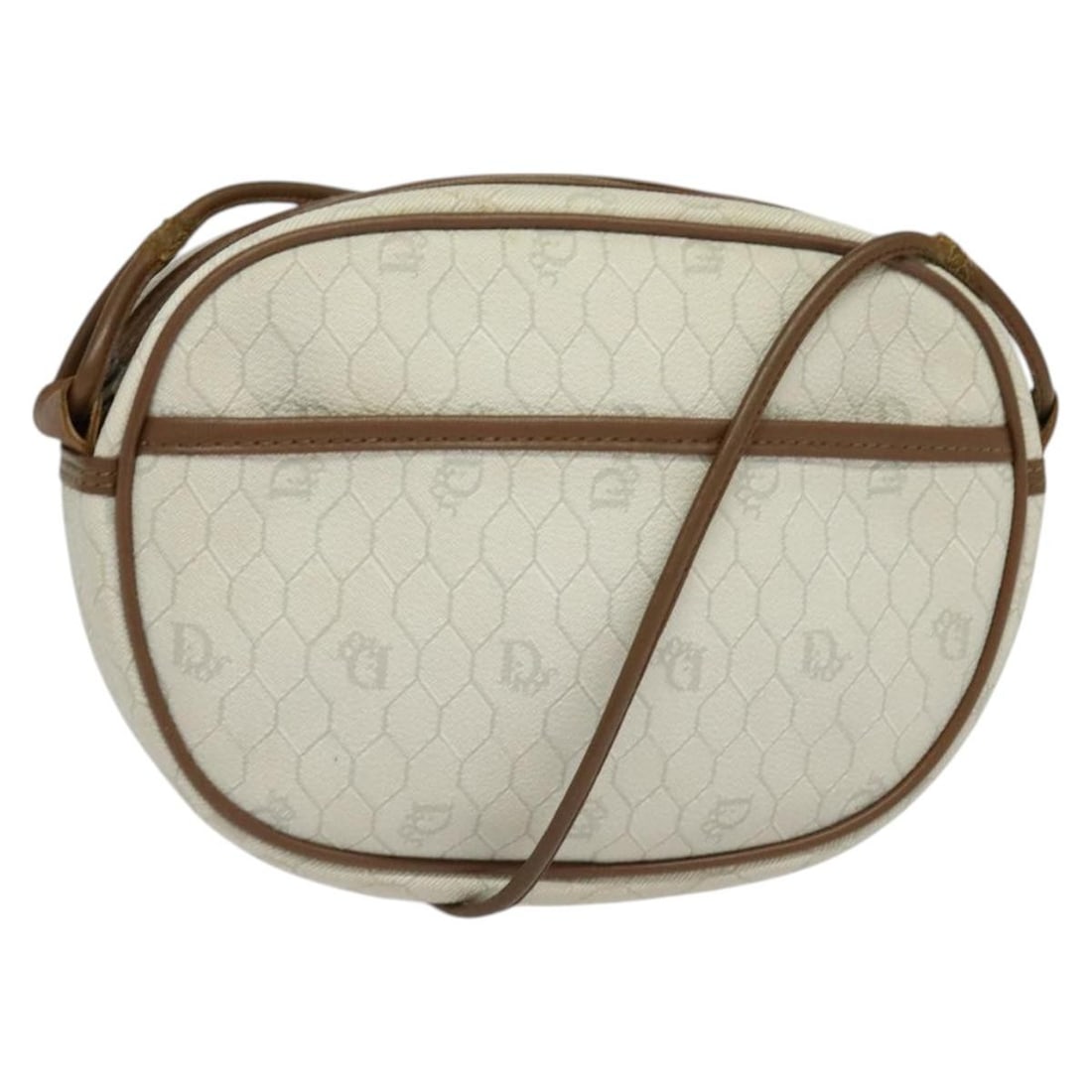 Christian Dior Honeycomb Pattern White PVC Leather Shoulder Bag France: Christian Dior Honeycomb Pattern White PVC Leather Shoulder Bag France This Christian Dior shoulder bag features the signature Honeycomb canvas with PVC leather trim in white. Designed for women, it o