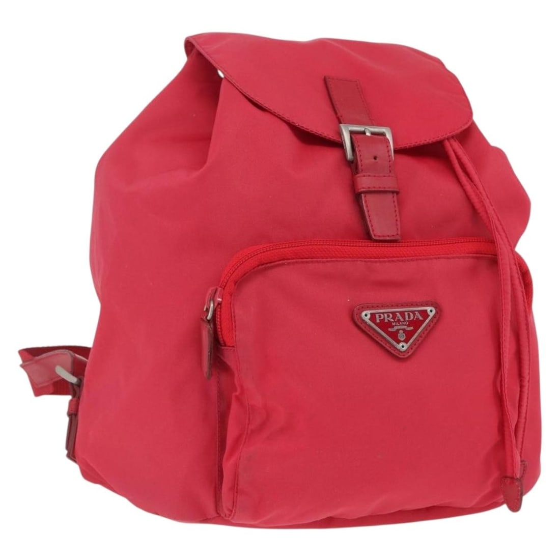 Prada Nylon Pink Silver Women Backpack with Guarantee Card: Prada Nylon Pink Silver Women Backpack with Guarantee Card This PRADA backpack features a pink and silver nylon exterior, offering a stylish and practical accessory for everyday use. Designed for wome