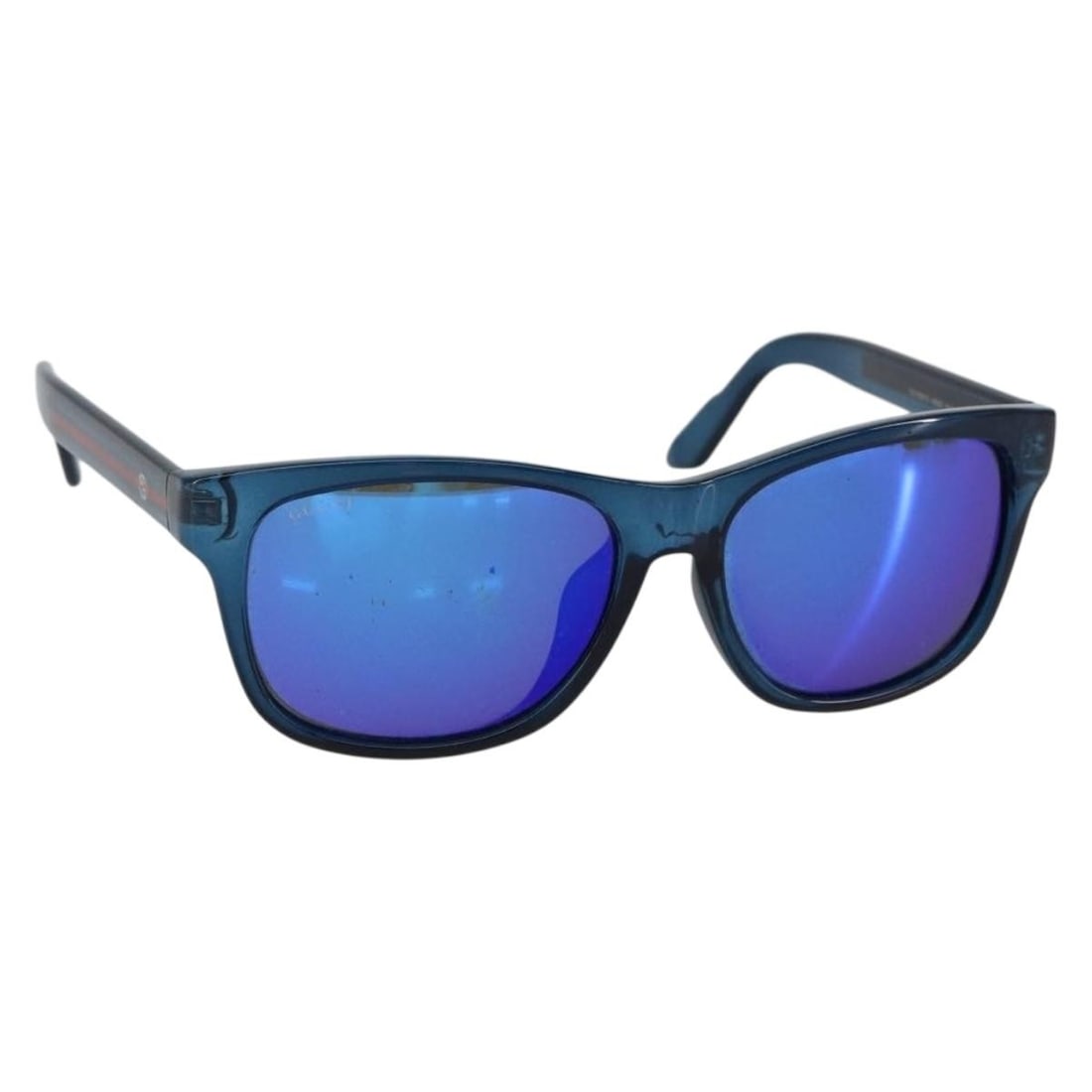 GUCCI Blue Plastic Sunglasses GG3735/F/S Made in Italy: GUCCI Blue Plastic Sunglasses GG3735/F/S Made in Italy Elevate your eyewear collection with these authentic GUCCI sunglasses, crafted in Italy. These stylish sunglasses feature a vibrant blue plastic 