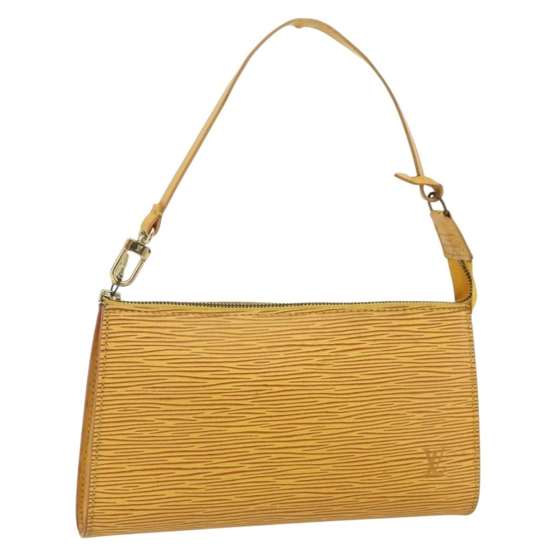 Louis Vuitton Epi Leather Yellow Pochette Accessoires M52949 Pouch: Louis Vuitton Epi Leather Yellow Pochette Accessoires M52949 Pouch This Louis Vuitton Epi Pochette Accessoires pouch features a vibrant yellow Epi leather exterior, offering a distinctive and stylish 