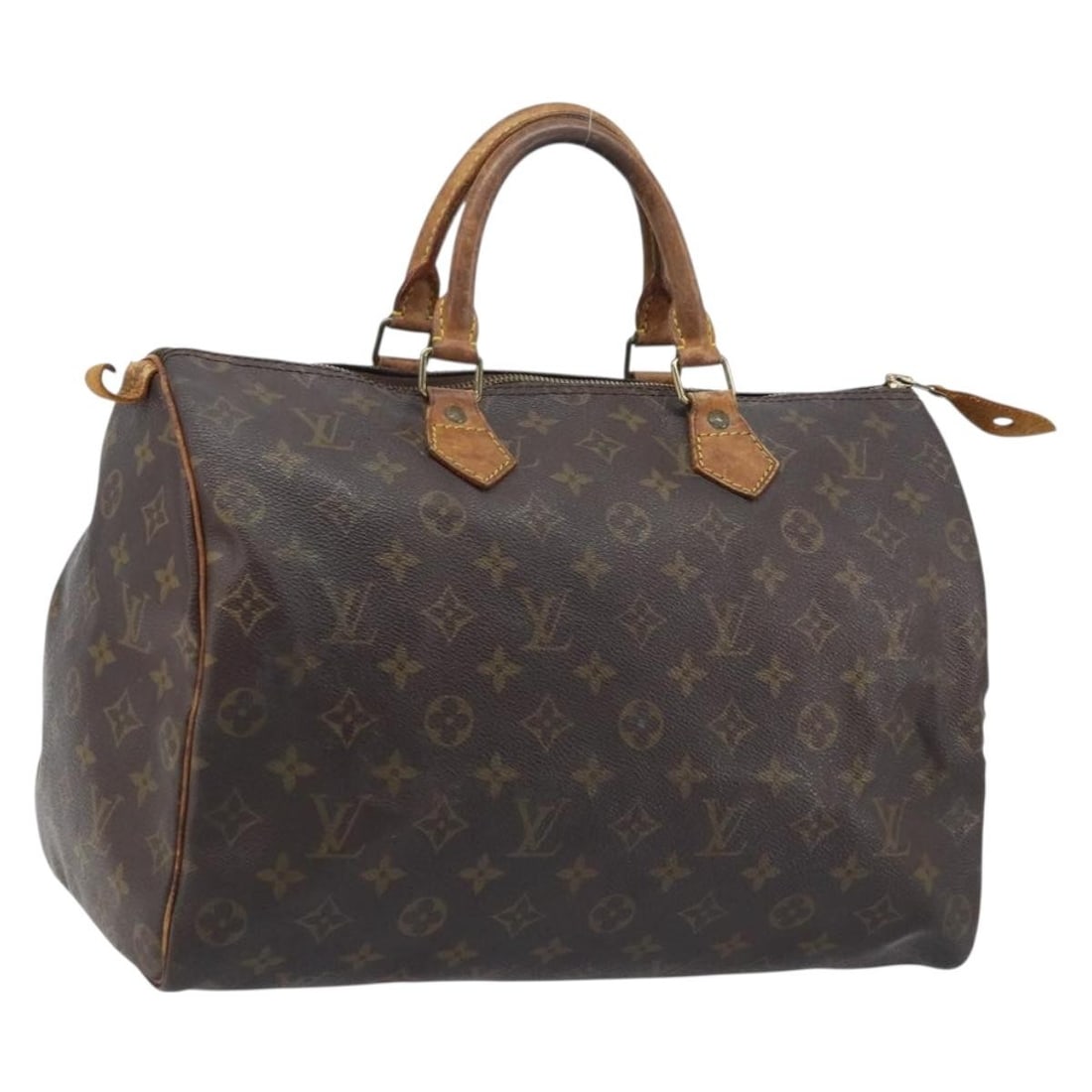 Louis Vuitton Speedy 35 Monogram Canvas Handbag M41524 France: Louis Vuitton Speedy 35 Monogram Canvas Handbag M41524 France This is a Louis Vuitton Monogram Speedy 35 handbag crafted from signature monogram canvas. Designed for women, the bag features a spacious