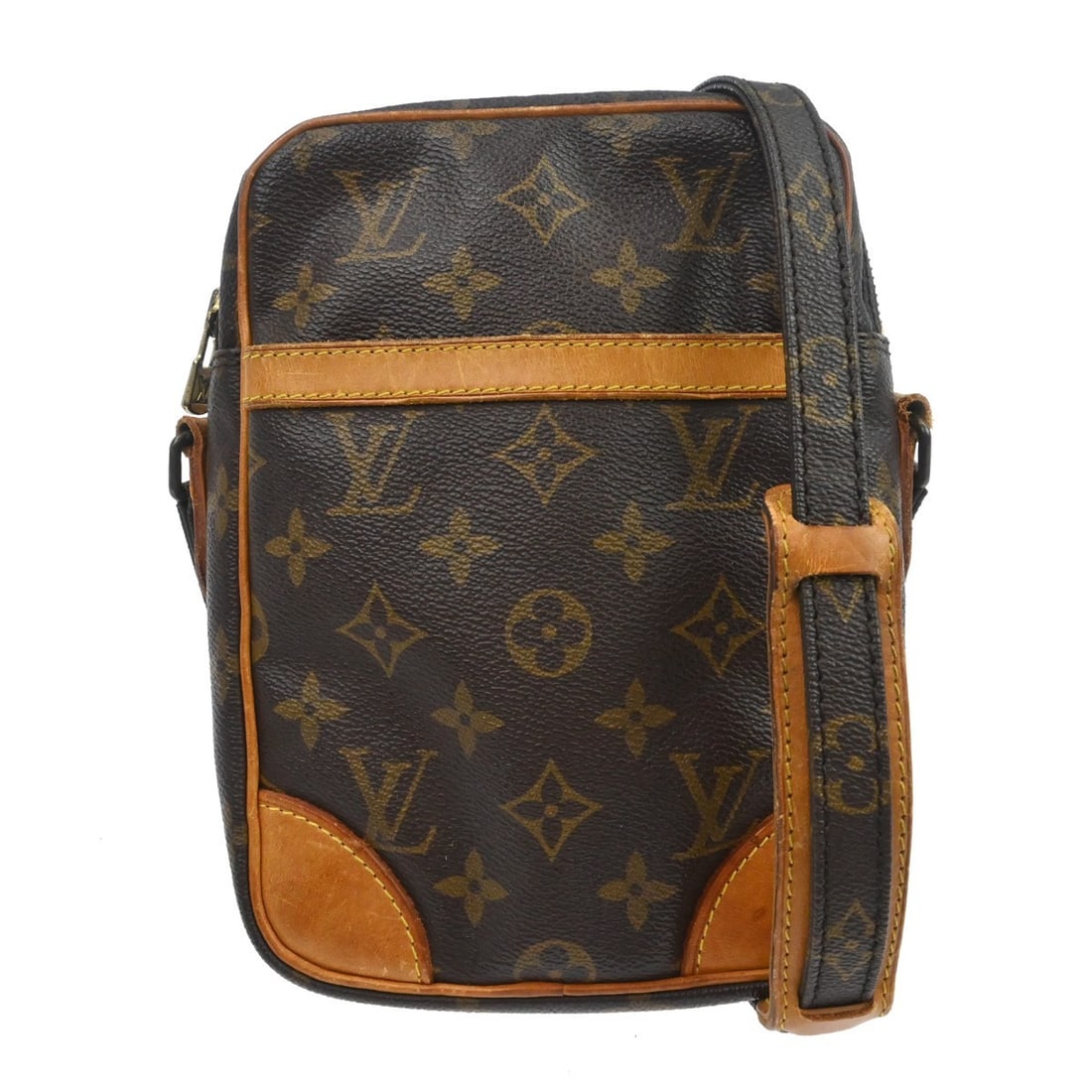 Louis Vuitton Danube Monogram Canvas Crossbody Shoulder Bag M45266: Louis Vuitton Danube Monogram Canvas Crossbody Shoulder Bag M45266 This Louis Vuitton Danube shoulder bag features the iconic Monogram canvas leather exterior with brown leather lining. Designed in a 