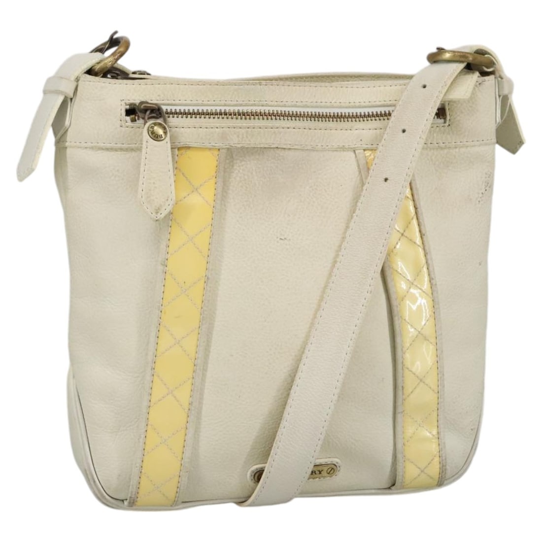 Burberry White Leather Women's Shoulder Bag Italian Made: Burberry White Leather Women's Shoulder Bag Italian Made This Burberry shoulder bag features a white leather exterior and is designed for women. The bag has a structured silhouette with approximate di