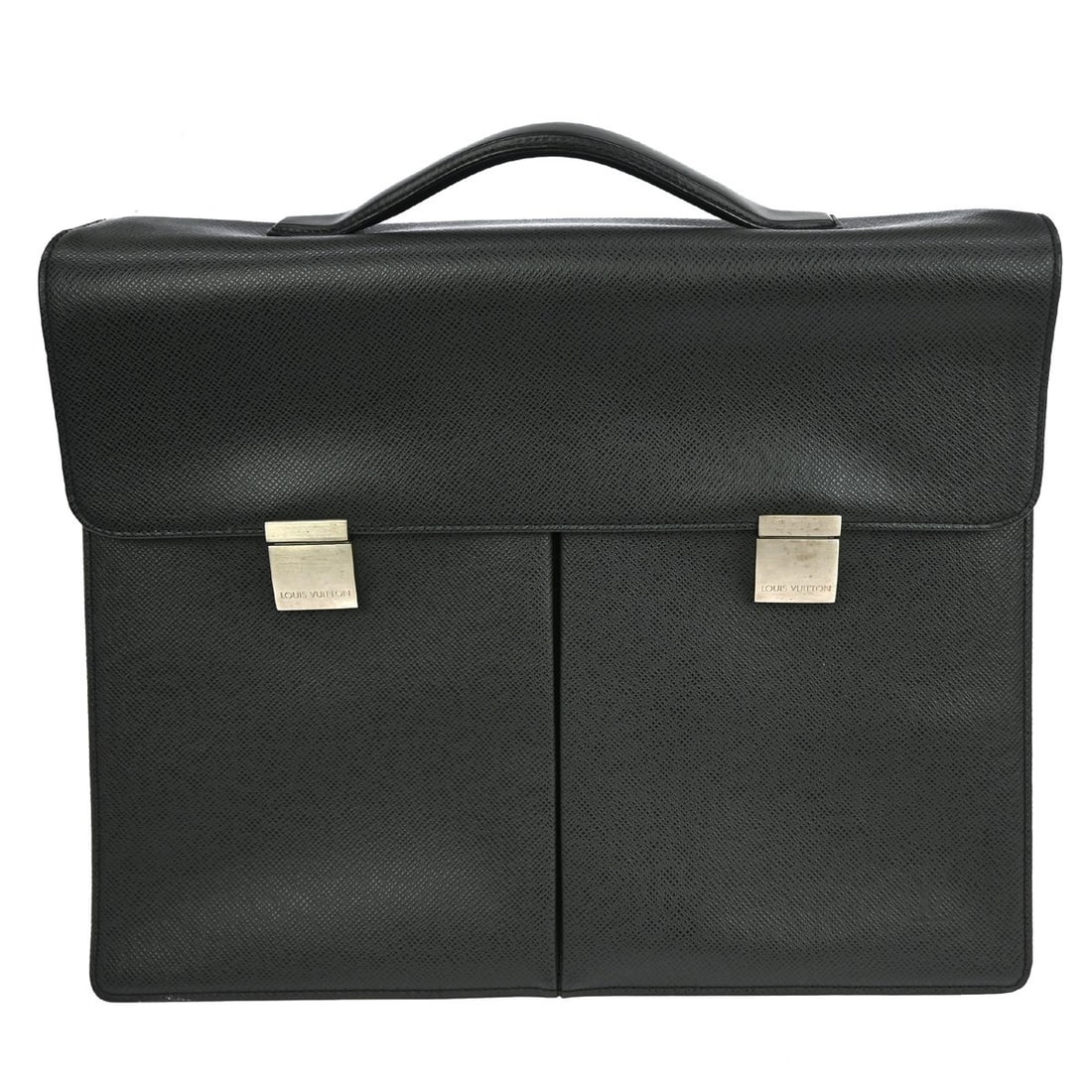 Louis Vuitton Serviet Kazan Taiga Leather Black Briefcase M30802: Louis Vuitton Serviet Kazan Taiga Leather Black Briefcase M30802 This Louis Vuitton Serviet Kazan handbag from the Taiga collection is crafted from black Taiga leather and features a medium-sized brie