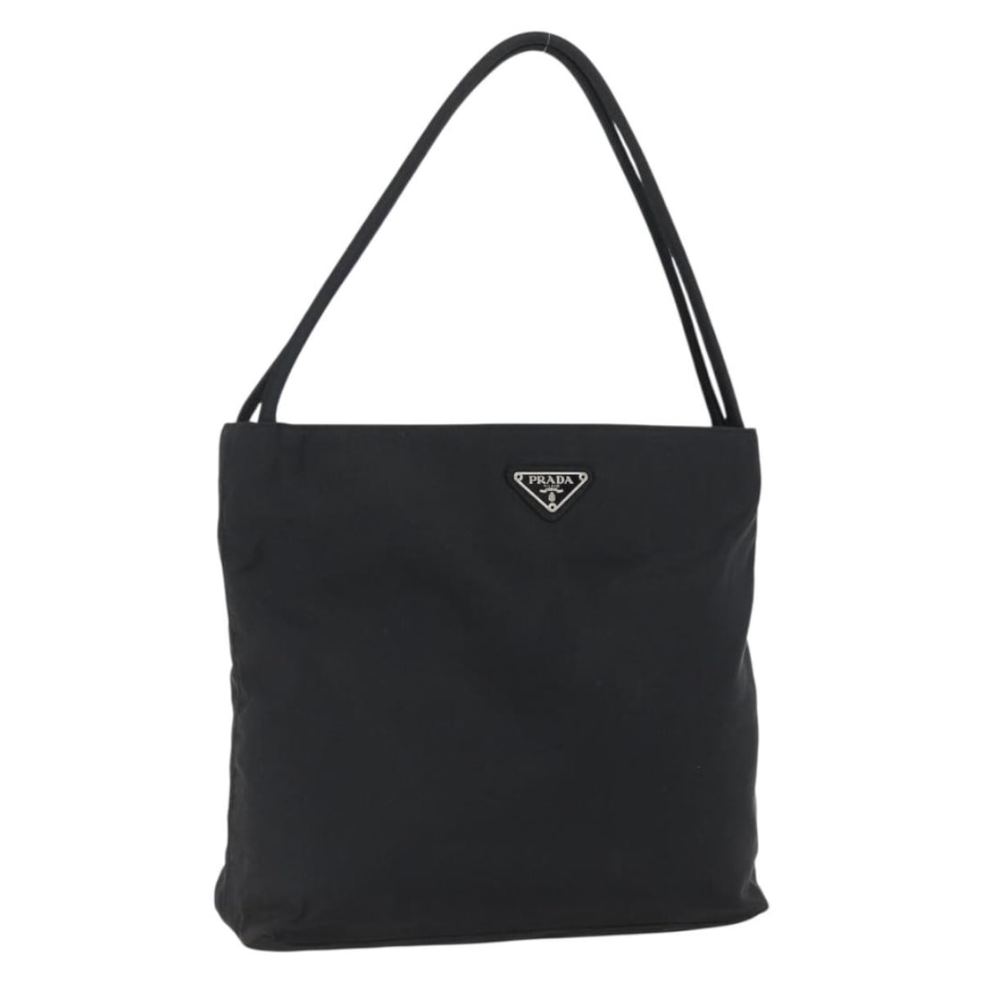 Prada black nylon tote with guarantee card Italy: Prada black nylon tote with guarantee card Italy This PRADA tote bag is crafted from black nylon with silver-tone accents. Designed for women, it features a spacious interior and practical dimensions,