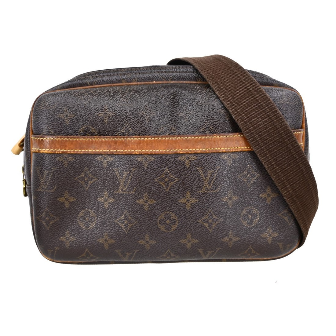 Louis Vuitton Reporter PM Monogram Canvas Brown Shoulder Bag M45254: Louis Vuitton Reporter PM Monogram Canvas Brown Shoulder Bag M45254 This Louis Vuitton Reporter PM messenger shoulder bag features the iconic Monogram canvas leather exterior and an adjustable crossbo
