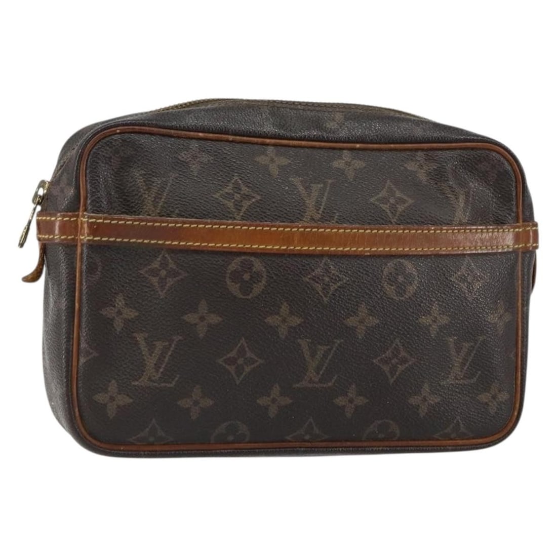 LOUIS VUITTON Monogram Compiegne 23 Clutch Bag M51847 Auth France: LOUIS VUITTON Monogram Compiegne 23 Clutch Bag M51847 Auth France This Louis Vuitton Monogram Compiegne 23 Clutch Bag is an elegant accessory crafted from durable Monogram Canvas, showcasing the iconi
