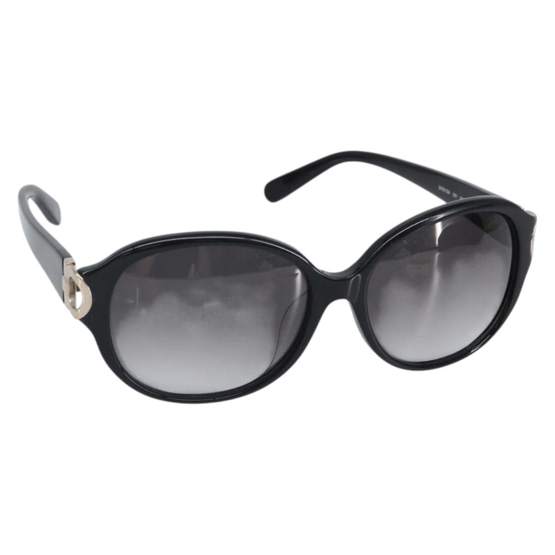 Black Plastic Salvatore Ferragamo Sunglasses with Case and Box: Black Plastic Salvatore Ferragamo Sunglasses with Case and Box These Salvatore Ferragamo sunglasses feature a black plastic frame and are crafted in Italy. The sunglasses come with an item box and sun