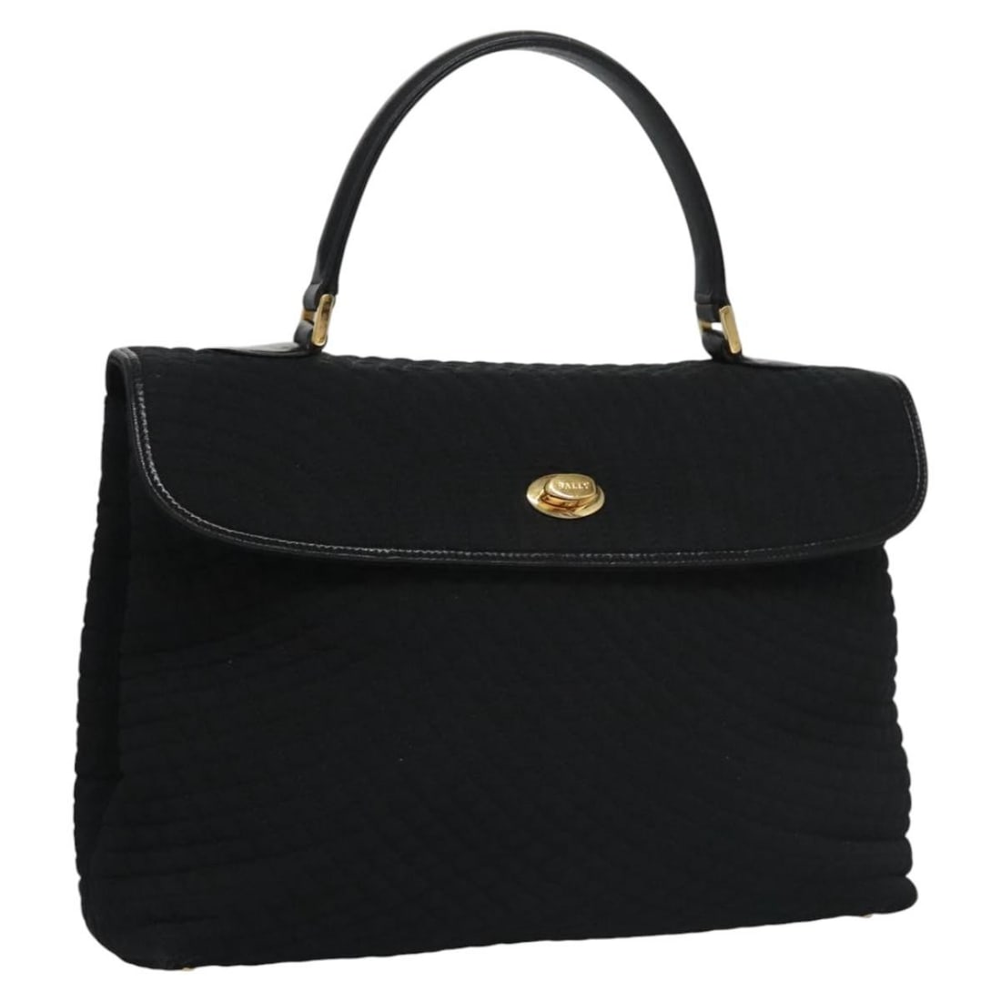 BALLY Black Nylon Women Handbag Italy Gold Trim: BALLY Black Nylon Women Handbag Italy Gold Trim This BALLY handbag is crafted from durable nylon in a classic black and gold color combination. Designed for women, it features a structured silhouette 