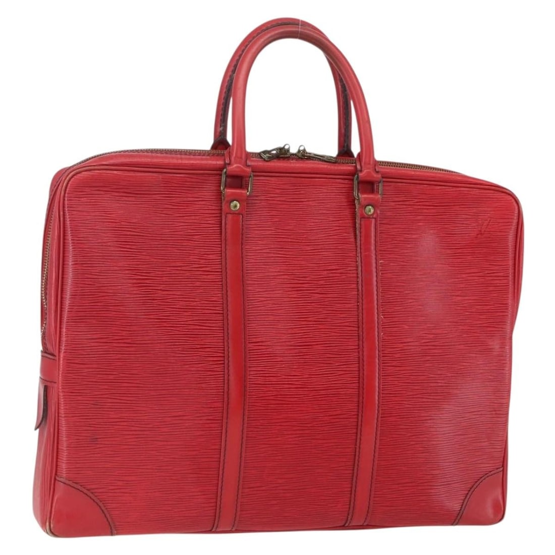 LOUIS VUITTON Epi Leather Business Bag Red M54477 Auth: LOUIS VUITTON Epi Leather Business Bag Red M54477 Auth Experience the elegance of this authentic Louis Vuitton Epi Porte Documents Voyage Business Bag in a striking red hue. Crafted in France from dur