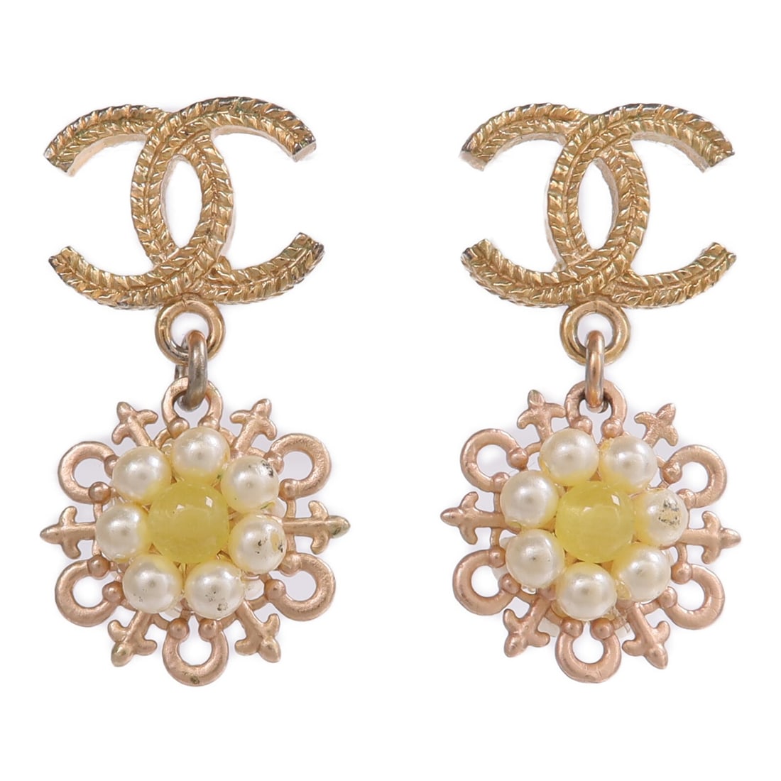 Chanel Gold CC Pierced Earrings: Chanel Gold CC Pierced Earrings These CHANEL CC pierced earrings feature a gold-tone finish and iconic CC logo design. Crafted for women, they offer a classic and elegant accessory choice. Please note