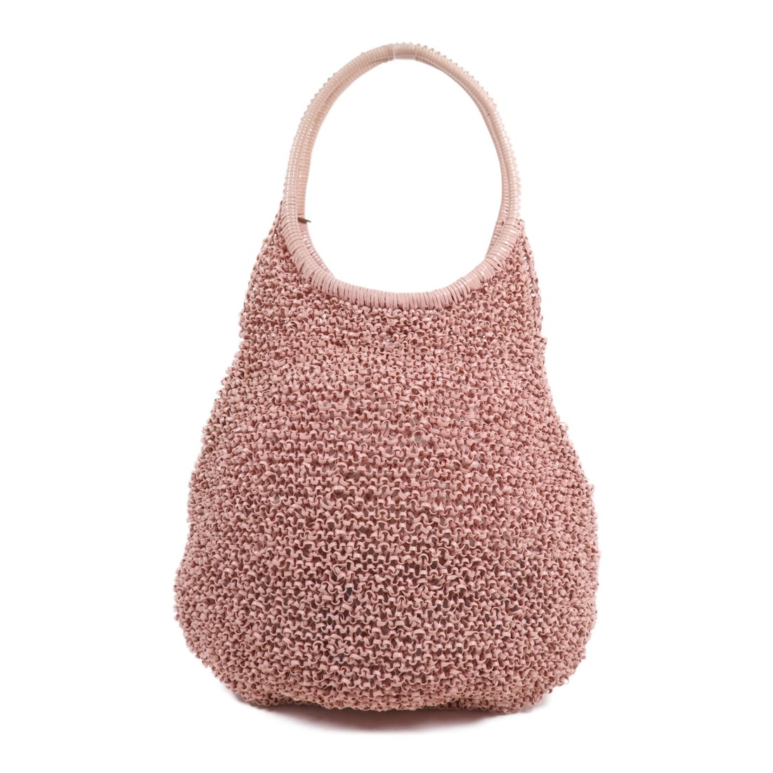 ANTEPRIMA Pink PVC Handbag with Silver Tone Hardware: ANTEPRIMA Pink PVC Handbag with Silver Tone Hardware This ANTEPRIMA handbag features a pink PVC exterior and a sleek silhouette. Designed in a regular size, it offers a modern look with a pink frame a