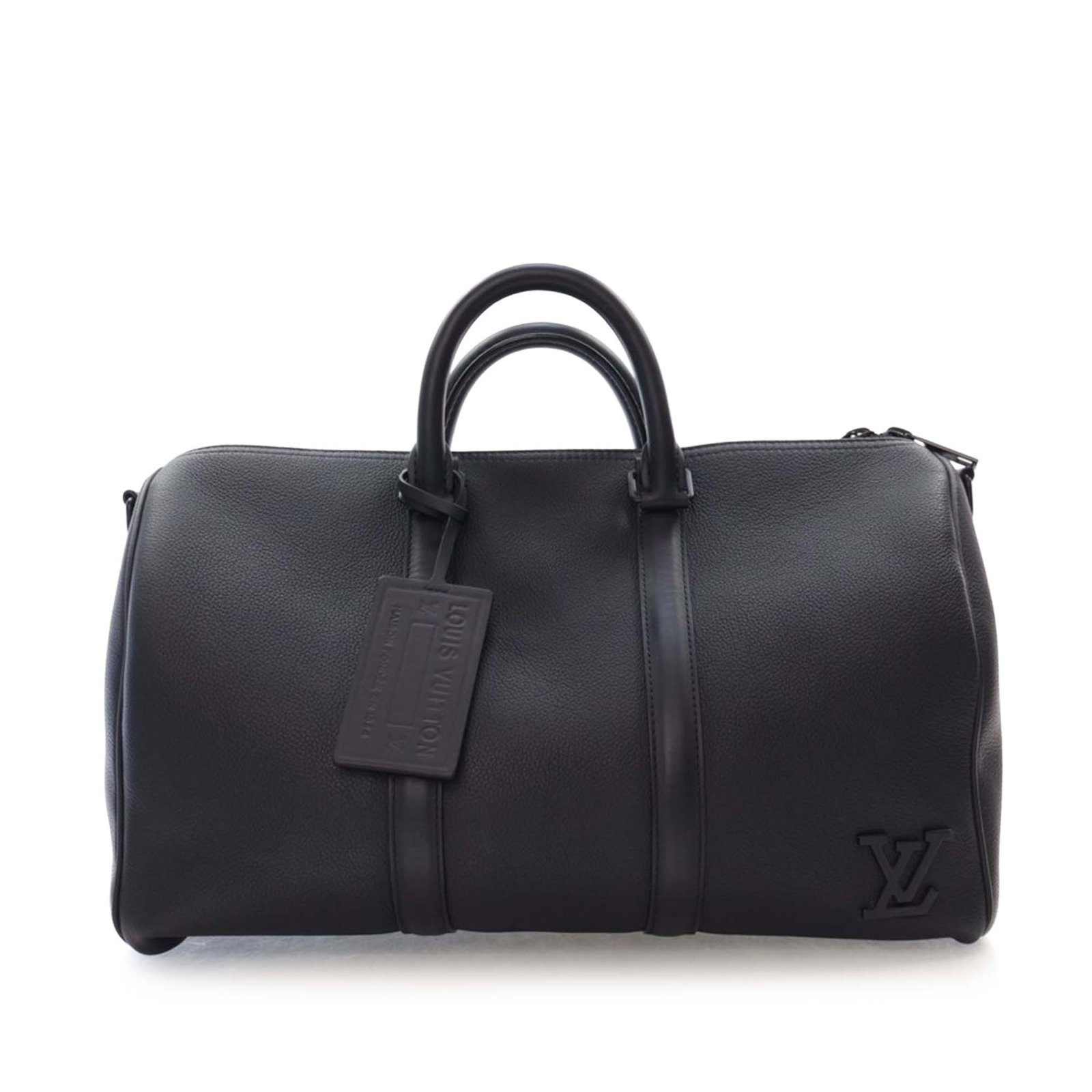 Louis Vuitton Aerogram Keepall Bandouliere 40 Leather Black Travel Bag: Louis Vuitton Aerogram Keepall Bandouliere 40 Leather Black Travel Bag The Louis Vuitton Aerogram Keepall Bandouliere 40 is a stylish and functional travel bag featuring a luxurious leather body, roll