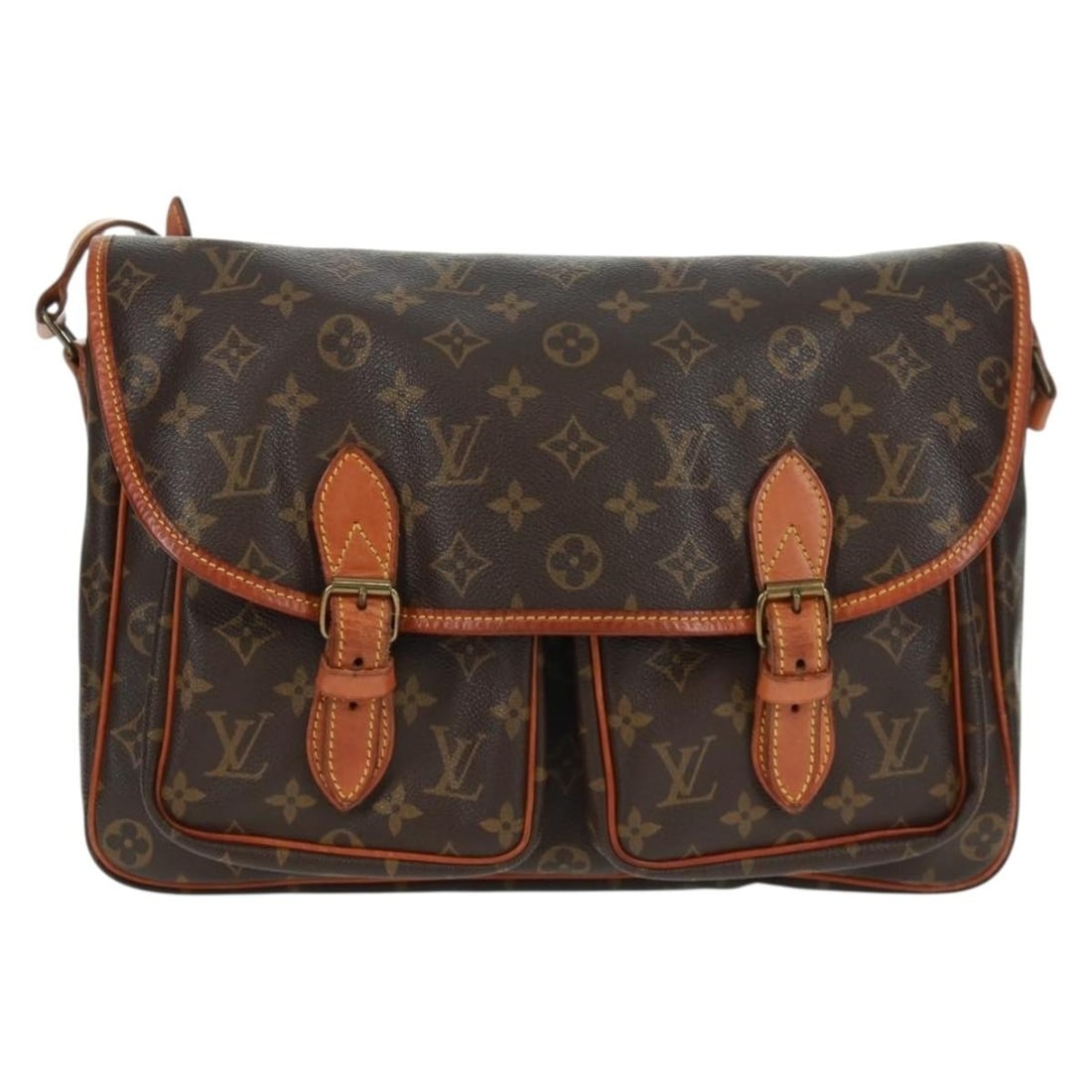 Louis Vuitton Monogram Canvas Sac Gibeciere Messenger Bag Brown: Louis Vuitton Monogram Canvas Sac Gibeciere Messenger Bag Brown This Louis Vuitton Sac Gibeciere Messenger Bag features the iconic Monogram Canvas design in brown, suitable for unisex use. The bag mea