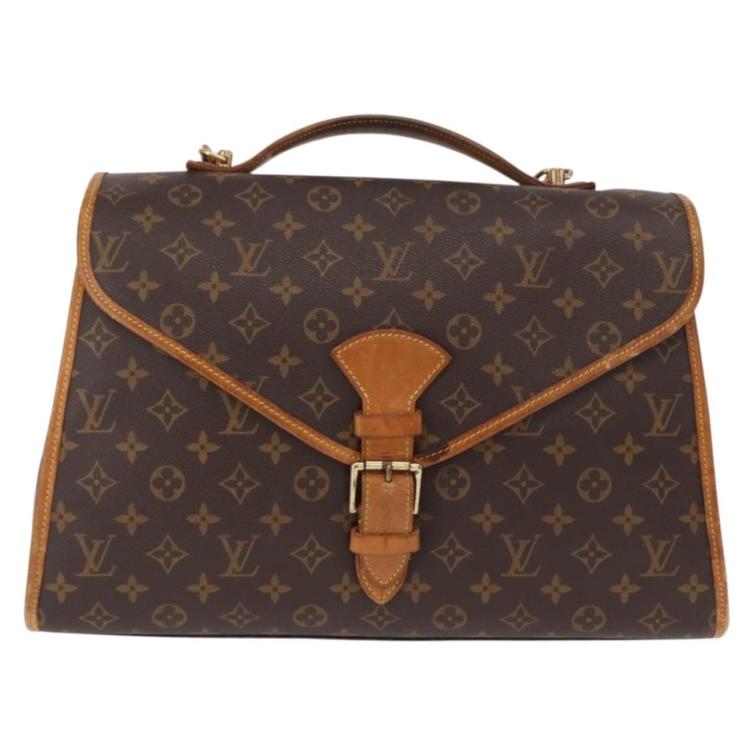 Beverly Canvas Briefcase by Louis Vuitton in Brown: Beverly Canvas Briefcase by Louis Vuitton in Brown This Louis Vuitton Beverly Briefcase features the iconic monogram canvas in a unisex design. Crafted in France, it offers a spacious interior with mu