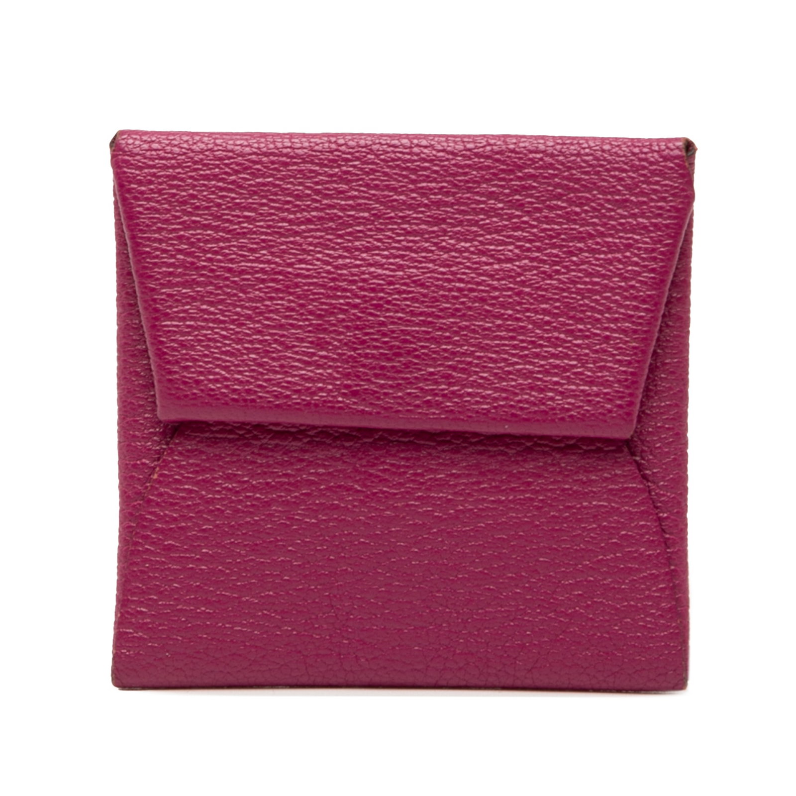 Hermes Tosca Goatskin Bastia Coin Pouch with Snap Closure: Hermes Tosca Goatskin Bastia Coin Pouch with Snap Closure This Hermes Chevre Mysore Bastia change purse is crafted from Tosca purple goatskin leather and features a front snap closure. Made in France,