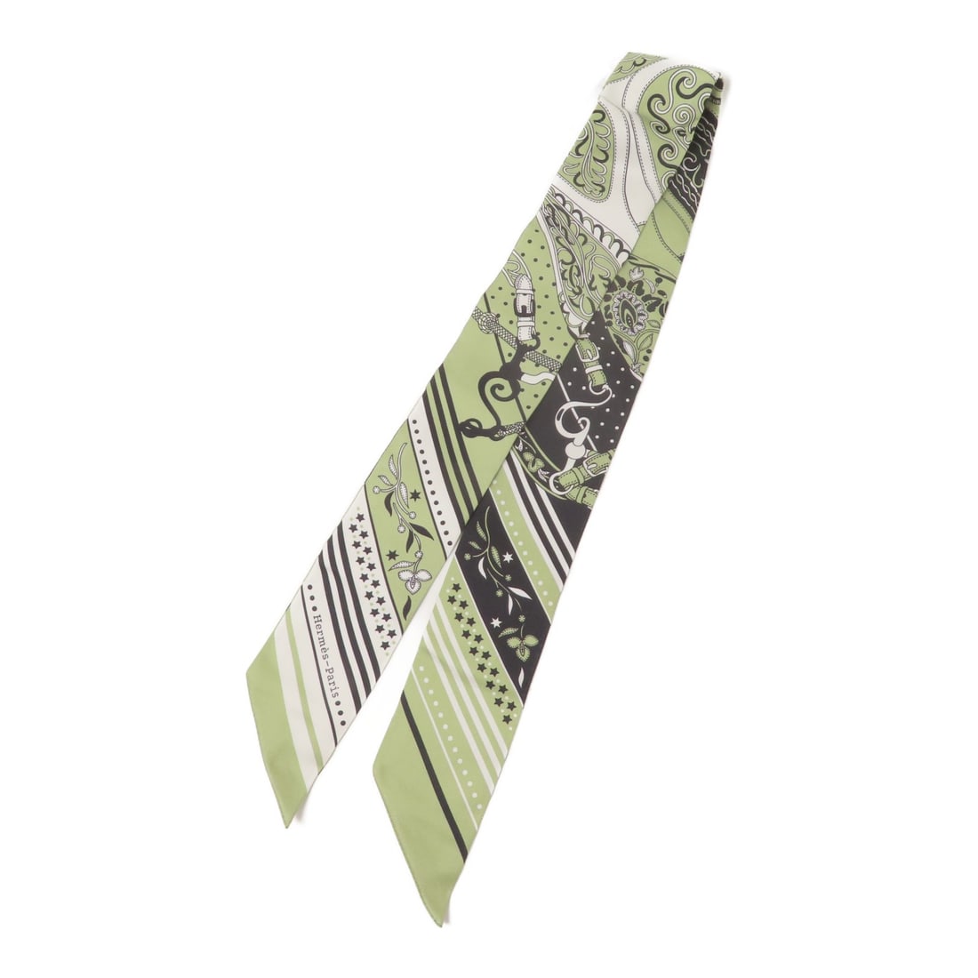 Hermes silk multicolor Twilly scarf: Hermes silk multicolor Twilly scarf This Hermes Twilly scarf is crafted from luxurious silk and features a vibrant multicolor design. Made in France, it is designed for women and offers a pristine con