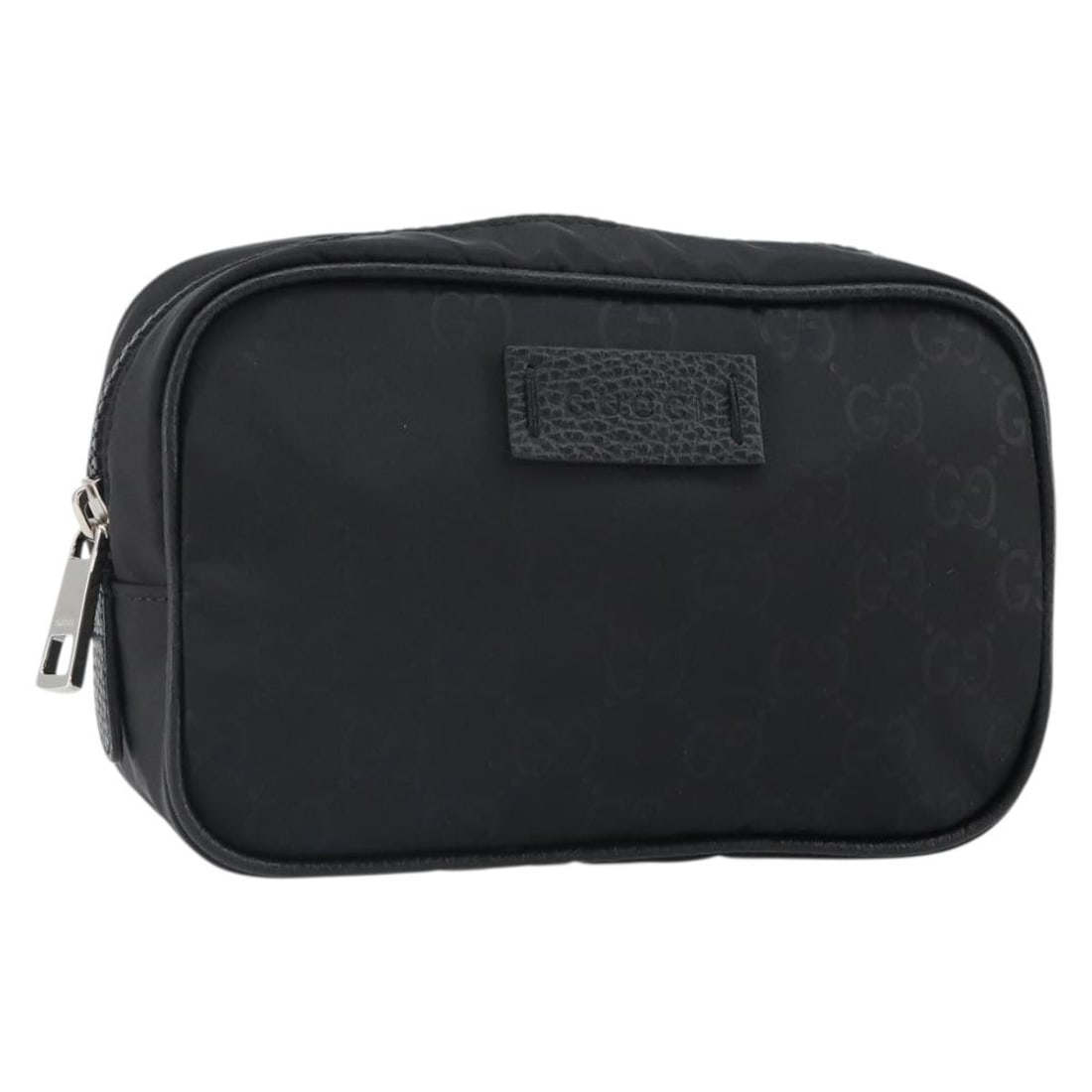 Black GG Canvas GUCCI Pouch Silver Tone 510341 Made in Italy: Black GG Canvas GUCCI Pouch Silver Tone 510341 Made in Italy This is a Gucci GG Canvas pouch featuring a black and silver color scheme. Crafted from GG canvas, the pouch is designed for stylish functi