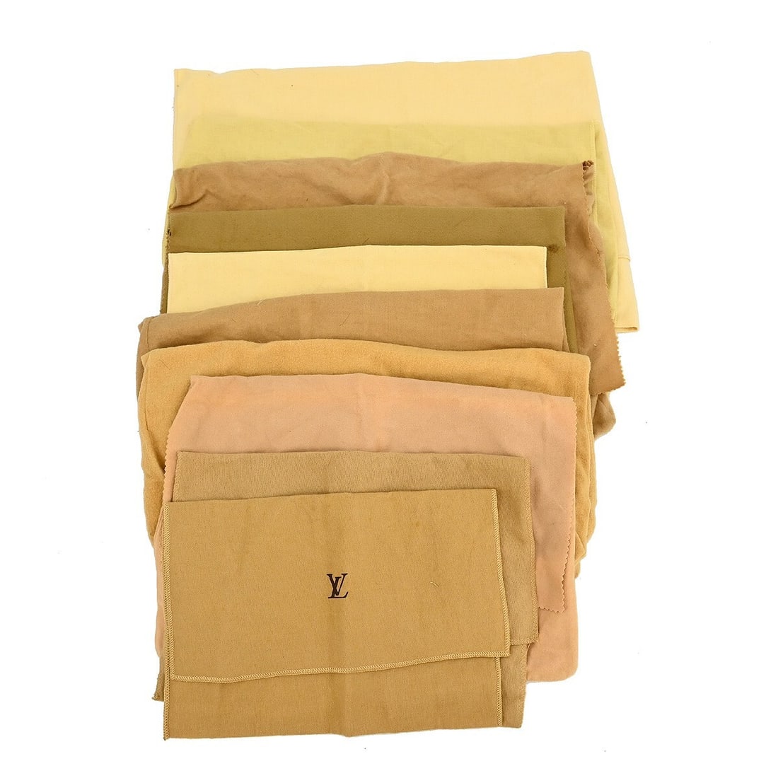 Set of 10 Louis Vuitton Brown Cotton Dust Bags Authentic: Set of 10 Louis Vuitton Brown Cotton Dust Bags Authentic This set includes ten authentic Louis Vuitton dust bags made from 100% cotton. Designed in brown and beige, these dust bags are suitable for un