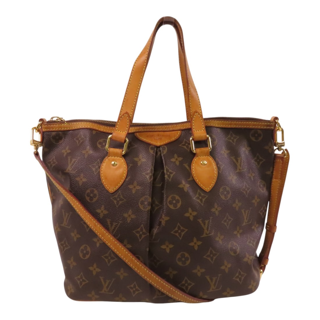 Louis Vuitton Palermo PM Brown Monogram 2way Shoulder Bag M40145 GHW: Louis Vuitton Palermo PM Brown Monogram 2way Shoulder Bag M40145 GHW This Louis Vuitton Palermo PM is a versatile 2-way shoulder bag crafted from brown PVC coated canvas in the iconic Monogram pattern