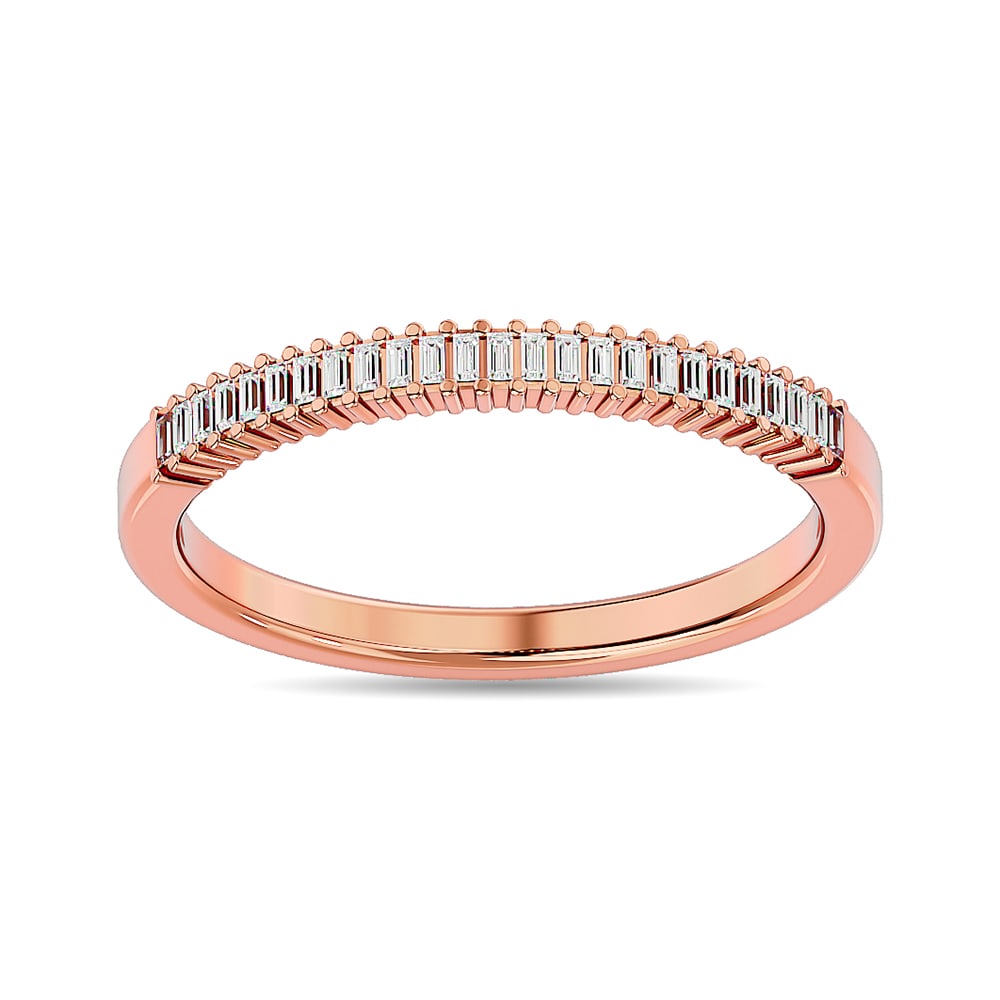 Diamond Anniversary Band 1/6 Ct.tw in 14K Rose Gold: Diamond Anniversary Band 1/6 Ct.tw in 14K Rose Gold 14k Rose Gold Stone Color: Gh Stone Clarity: I1 Each ring is presented in standard size 6.5. Complimentary resizing is available between sizes 510 (