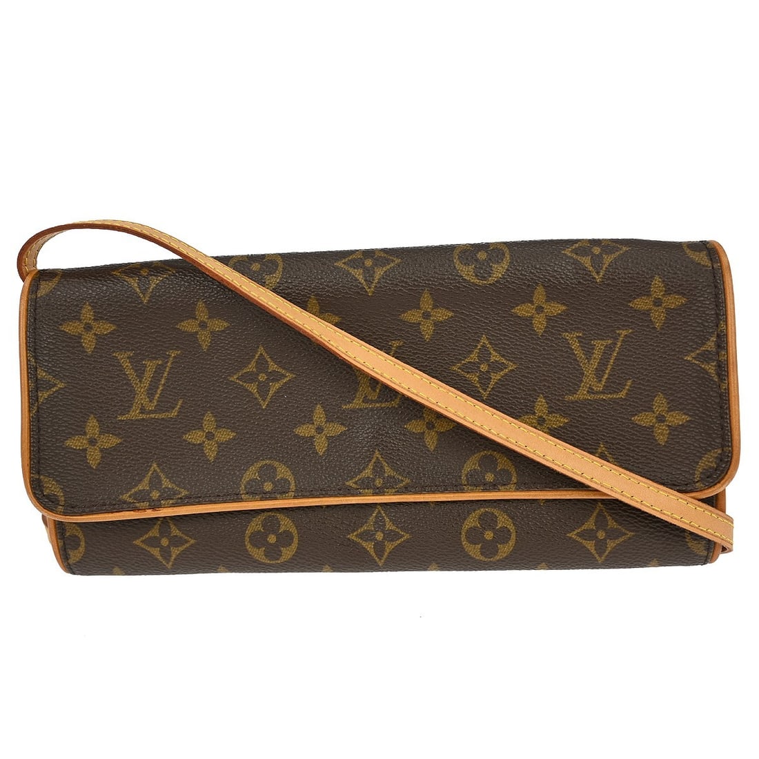 Louis Vuitton Pochette Twin GM Monogram Canvas Crossbody Bag with Detachable Strap: Louis Vuitton Pochette Twin GM Monogram Canvas Crossbody Bag with Detachable Strap This Louis Vuitton Pochette Twin GM crossbody bag features the iconic Monogram canvas leather exterior and a brown le