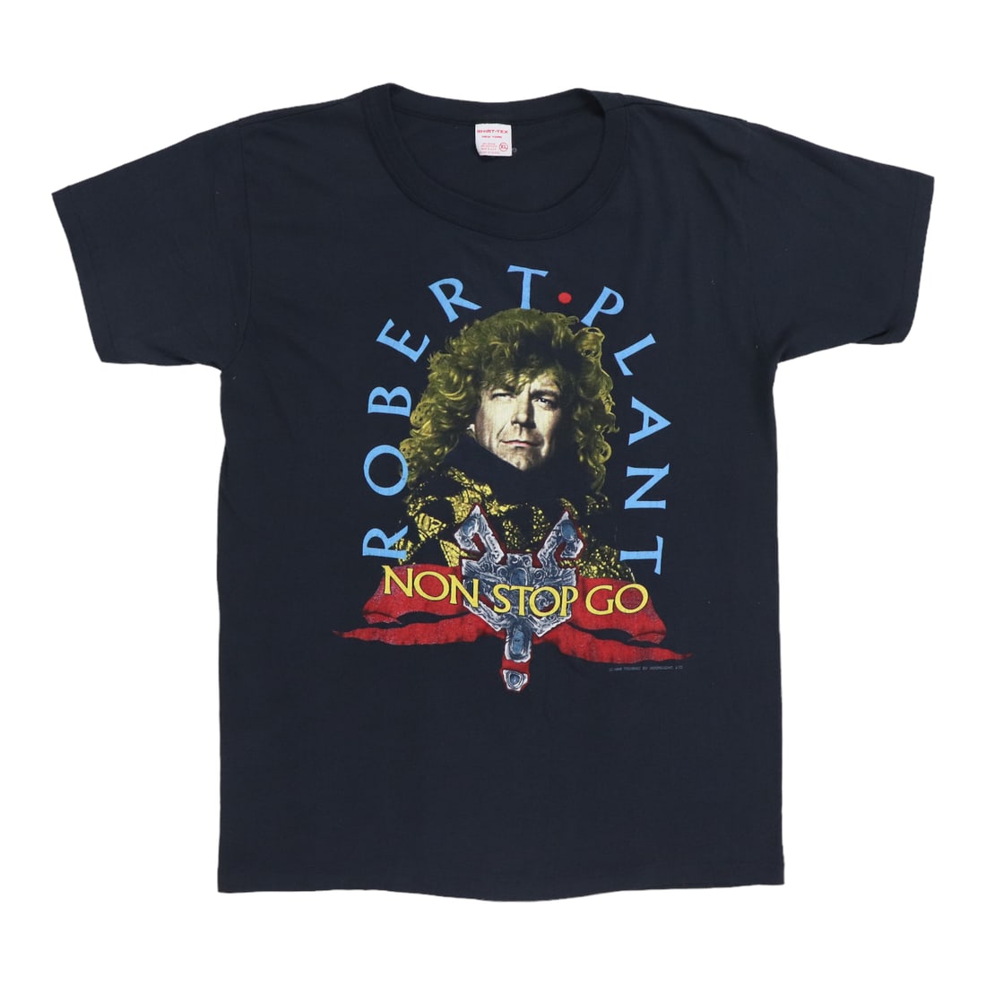 Vintage 1988 Robert Plant Tour T Shirt Black Poly Cotton Original XL (1 of 6)