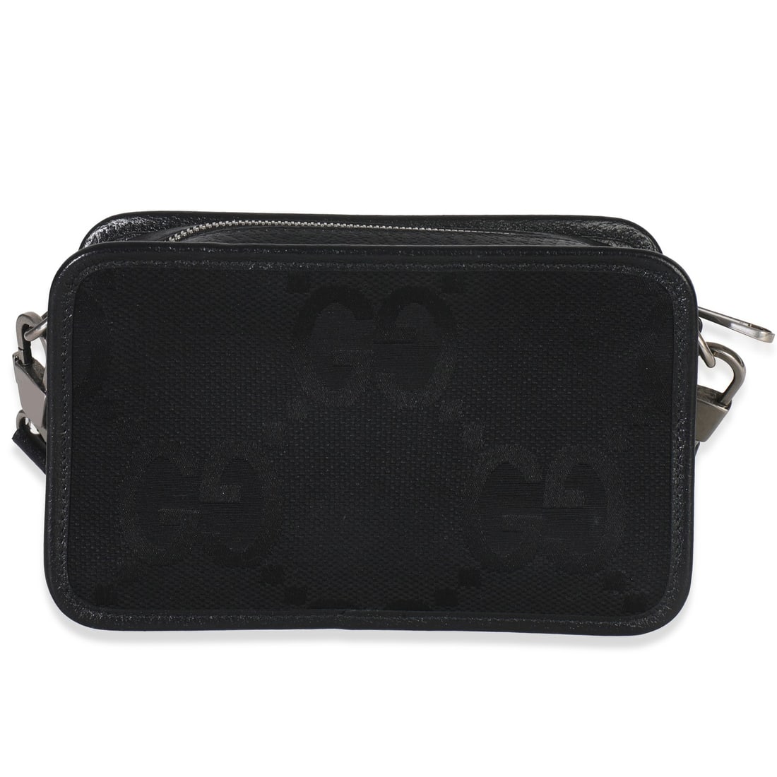 Gucci Messenger Crossbody Black Leather and Canvas Bag Italy: Gucci Messenger Crossbody Black Leather and Canvas Bag Italy This Gucci Black Jumbo GG Canvas Messenger Bag features a combination of leather and fabric in a black colorway. Designed in a crossbody me