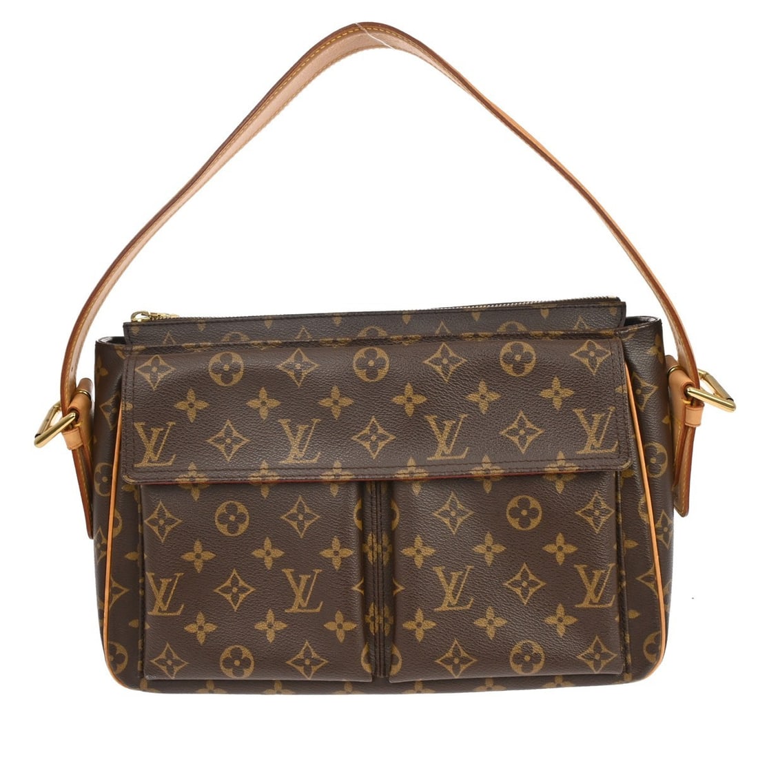 Louis Vuitton Viva Cite Brown Canvas Shoulder Bag France: Louis Vuitton Viva Cite Brown Canvas Shoulder Bag France The Louis Vuitton Viva Cite handbag is crafted from signature monogram canvas in a brown colorway. Designed for women, this bag features leathe