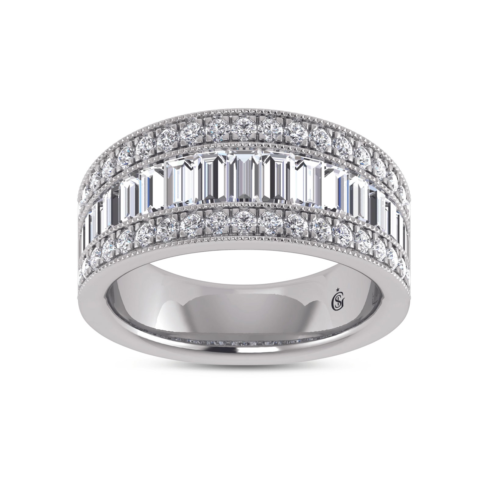 14K White Gold Lab Grown Diamond 1 3/8 Ct.Tw. Ladies Band: 14K White Gold Lab Grown Diamond 1 3/8 Ct.Tw. Ladies Band This graceful ladies band in 14K white gold sparkles with 1 3/8 Ct.Tw. of lab grown diamonds, offering refined beauty. 14k White Gold Stone Co