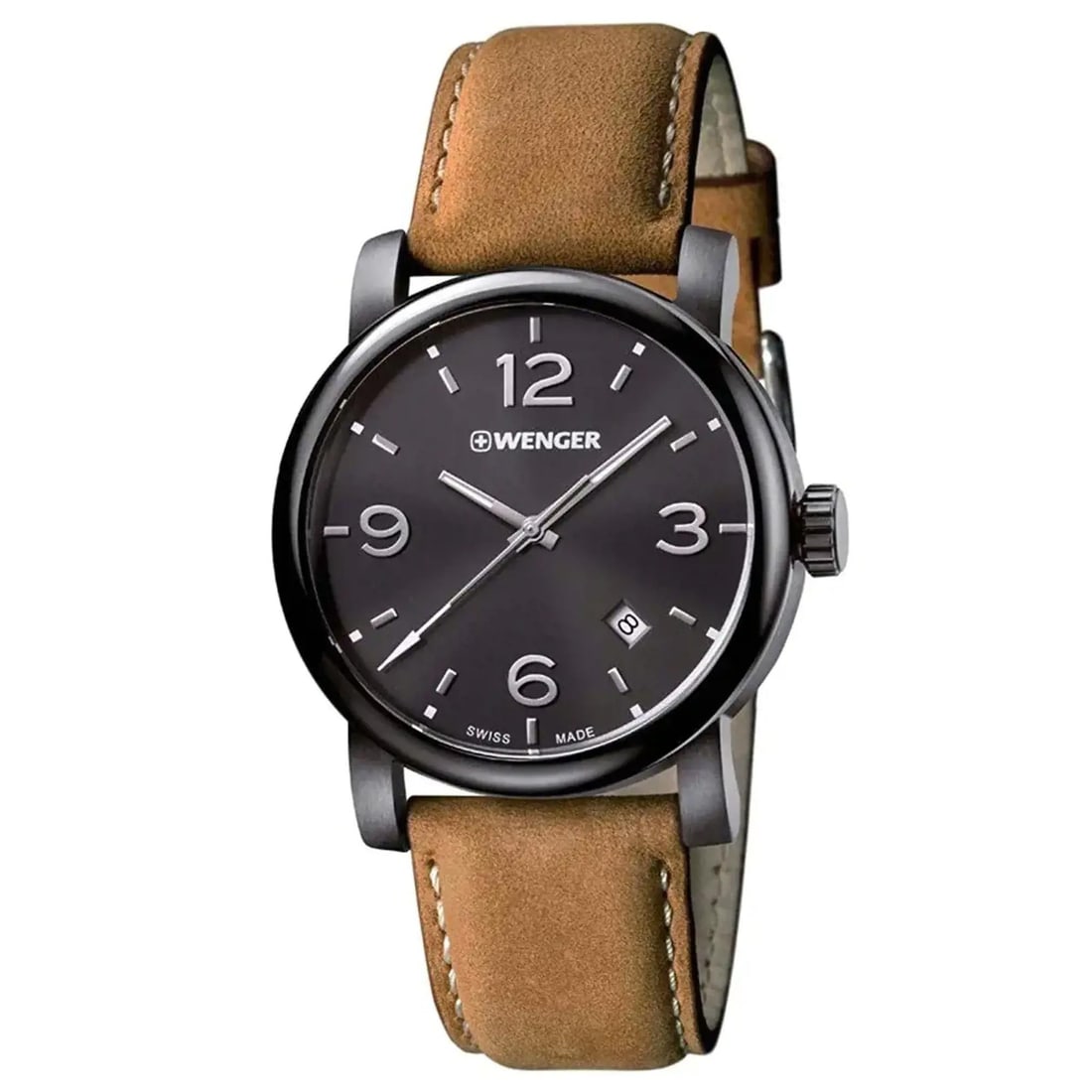 Wenger Urban Metropolitan 41mm Black Dial Quartz Mens Watch Leather Band: Wenger Urban Metropolitan 41mm Black Dial Quartz Mens Watch Leather Band Introducing the Wenger Urban Metropolitan, a sophisticated wristwatch designed for the modern man. This stylish timepiece featu