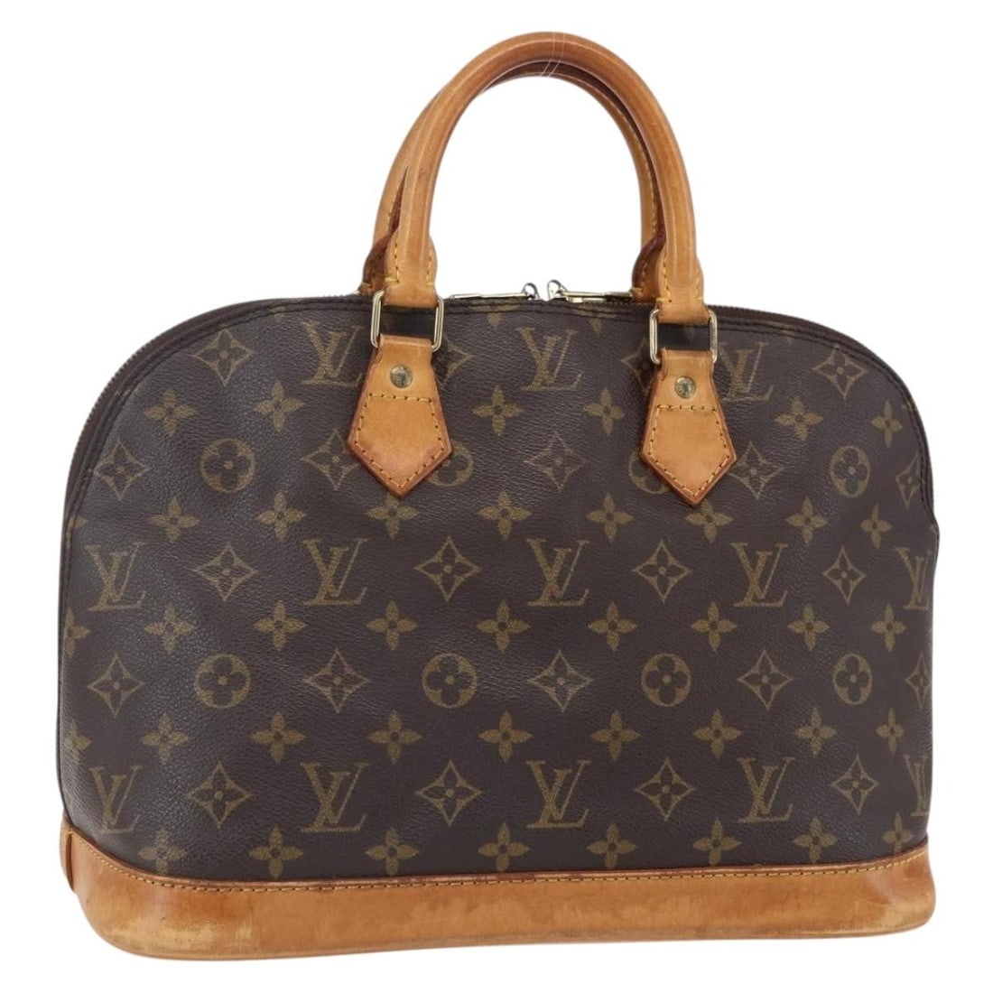 Vintage Louis Vuitton Alma Brown Monogram Canvas Handbag 31cm x 24cm x 17cm: Vintage Louis Vuitton Alma Brown Monogram Canvas Handbag 31cm x 24cm x 17cm This vintage Louis Vuitton Alma handbag features the classic Monogram canvas in brown, designed for women. It shows signs of