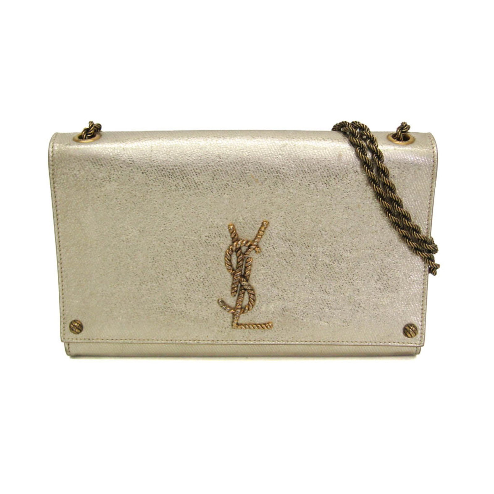 Saint Laurent Classic Monogram Gold Leather Crossbody Purse: Saint Laurent Classic Monogram Gold Leather Crossbody Purse This Saint Laurent Classic Monogram Crossbody Bag is crafted from leather in a gold color. Designed for women, it features the iconic monogr