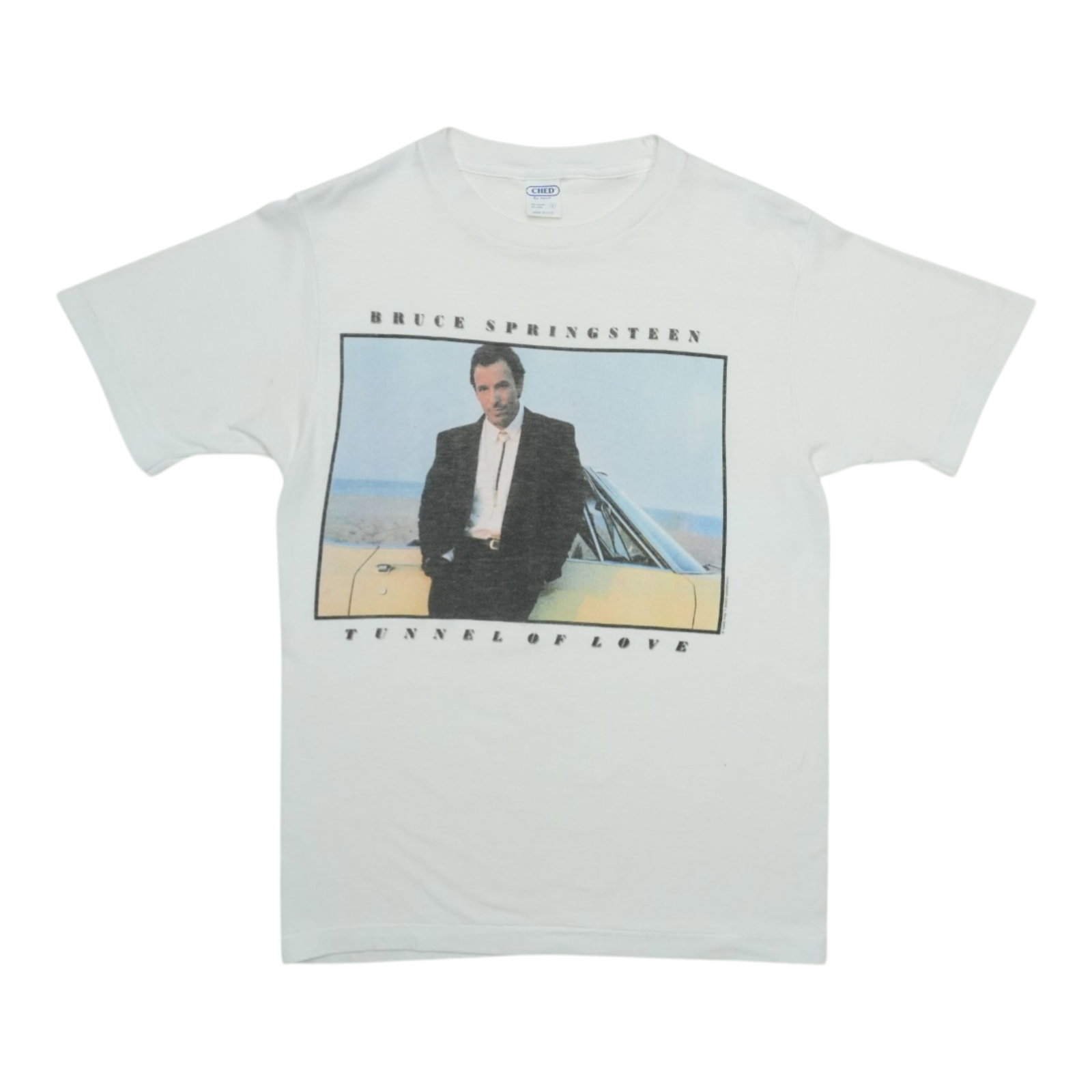 Vintage 1987 Bruce Springsteen Tunnel of Love Tour White T Shirt (1 of 5)