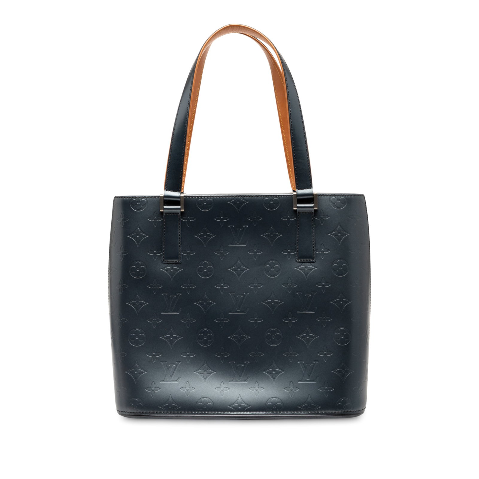 Louis Vuitton Monogram Mat Stockton Blue Leather Bag: Louis Vuitton Monogram Mat Stockton Blue Leather Bag The Louis Vuitton Monogram Mat Stockton is a stylish and functional bag crafted from high-quality leather. It features a distinctive monogram mat b