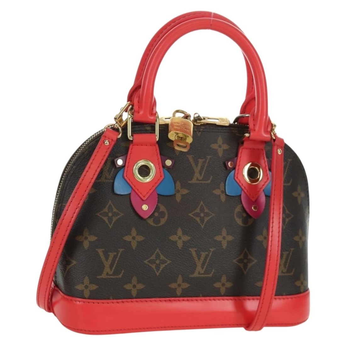 Louis Vuitton Alma BB Monogram Canvas Red Totem Handbag With Accessories: Louis Vuitton Alma BB Monogram Canvas Red Totem Handbag With Accessories This Louis Vuitton Monogram Totem Alma BB handbag features a classic monogram canvas exterior with red accents and is designed 
