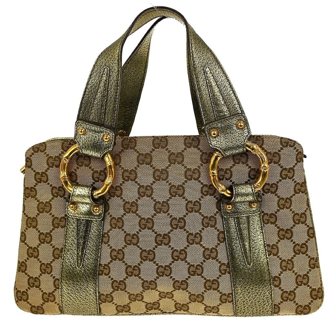 Gucci GG Vintage Beige Canvas Medium Top Handle Tote Bag 131324 213312: Gucci GG Vintage Beige Canvas Medium Top Handle Tote Bag 131324 213312 This vintage Gucci tote handbag features the iconic GG pattern in beige canvas with leather trim. Designed in a medium size, the 