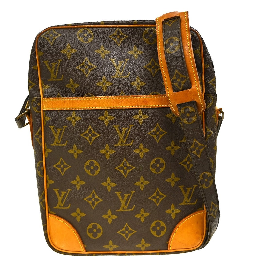 Louis Vuitton Danube MM Monogram Canvas Medium Crossbody Shoulder Bag: Louis Vuitton Danube MM Monogram Canvas Medium Crossbody Shoulder Bag This Louis Vuitton Danube MM crossbody shoulder bag features the iconic monogram canvas leather exterior with brown leather trim a