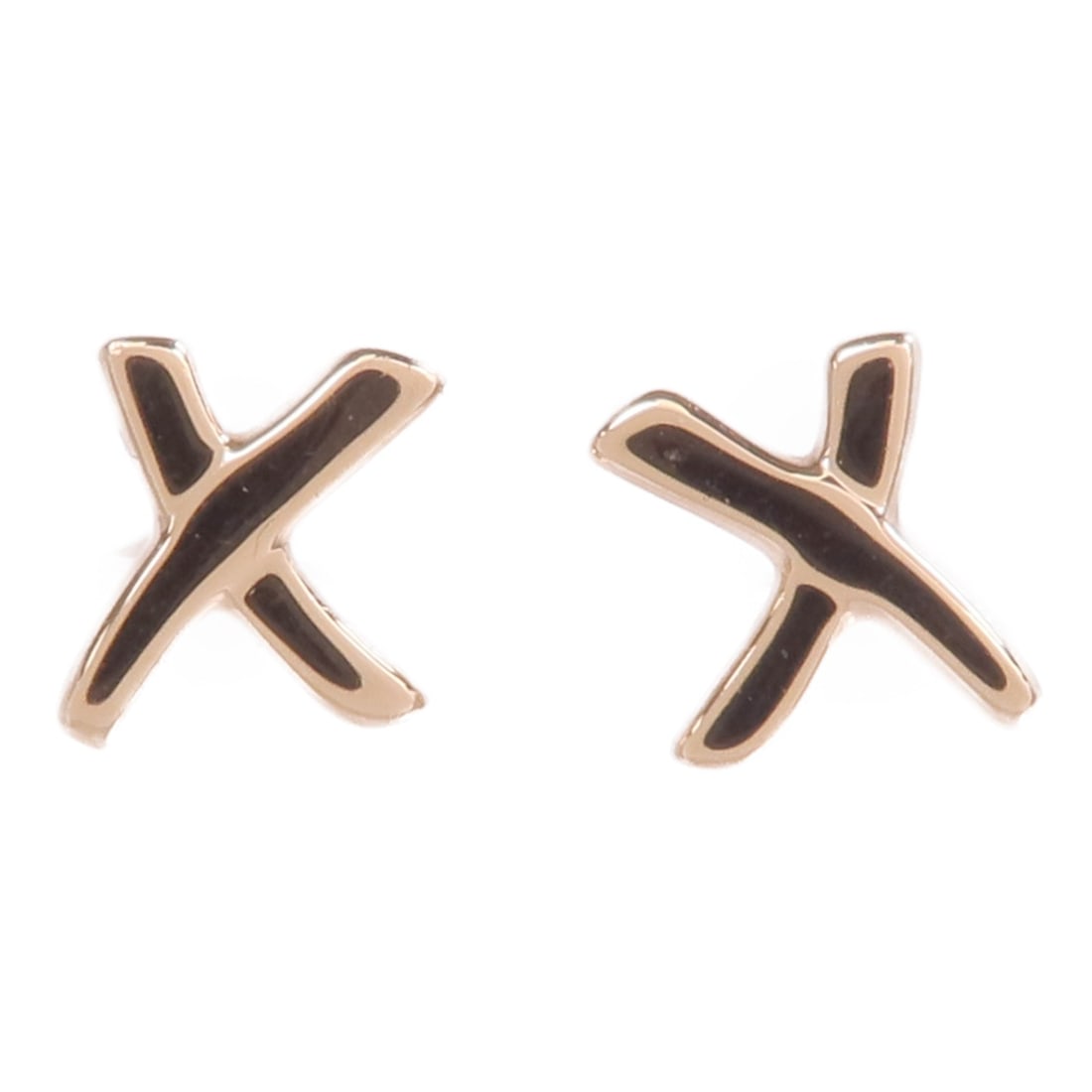 Tiffany Co X Pierced Earrings 18K Rose Gold: Tiffany Co X Pierced Earrings 18K Rose Gold These Tiffany & Co. pierced earrings are crafted from 18K pink (rose) gold, offering a sophisticated and elegant accessory for women. Designed in a classic 