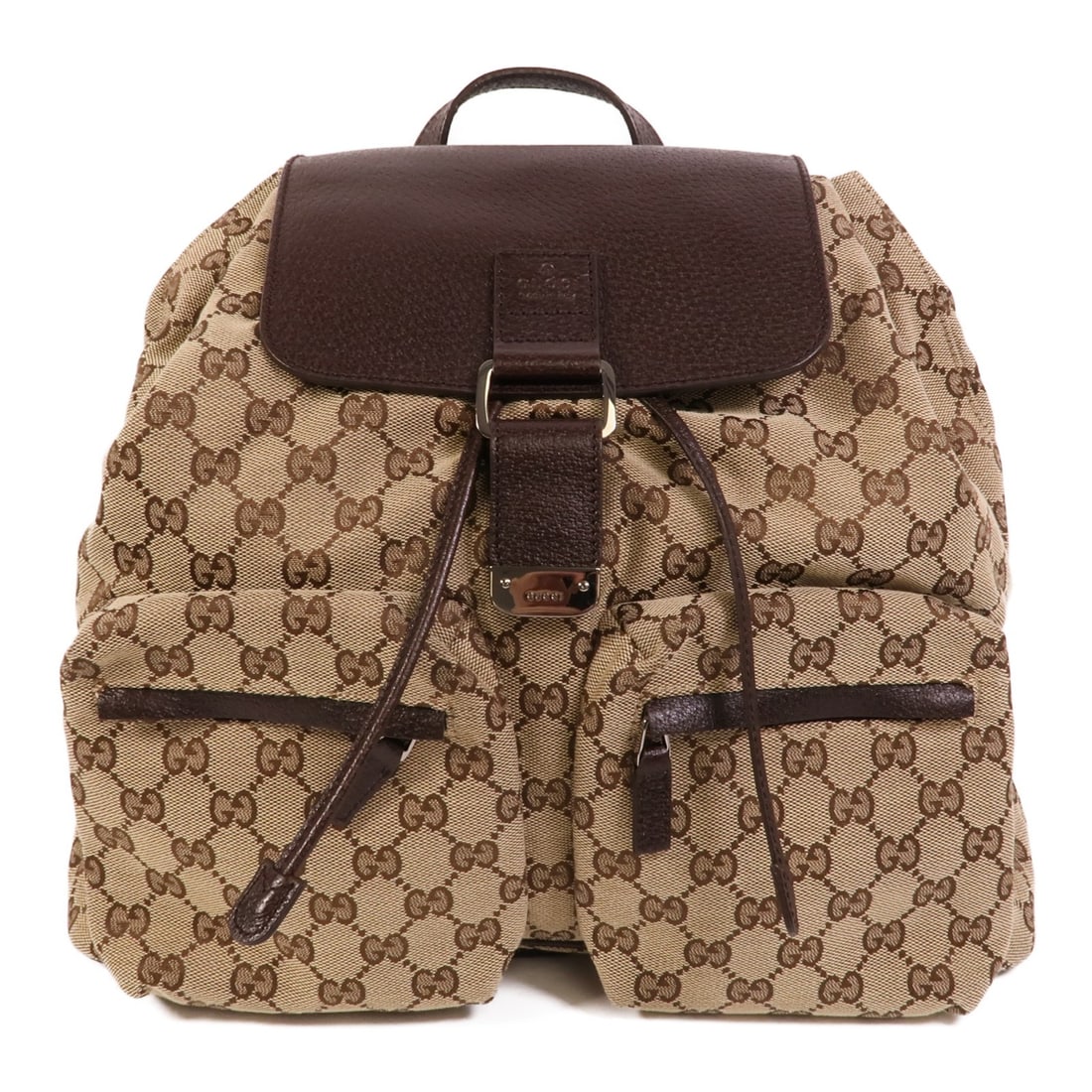 Gucci Jackie Line GG Canvas Brown Backpack: Gucci Jackie Line GG Canvas Brown Backpack This GUCCI GG Jackie Line backpack features the iconic GG canvas exterior in brown, offering a stylish and versatile rucksack design. Crafted in Italy, this 