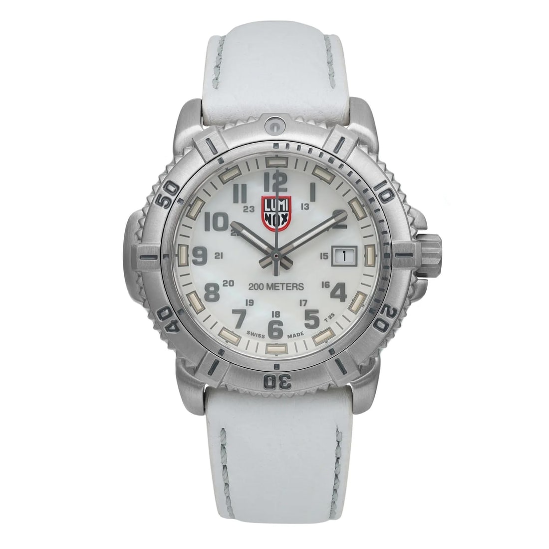 Luminox Colormark Modern Mariner MOP Dial Quartz Unisex Watch XS.7257: Luminox Colormark Modern Mariner MOP Dial Quartz Unisex Watch XS.7257 Discover the elegance of the Luminox Colormark Modern Mariner Steel MOP Dial Quartz Unisex Watch XS.7257. This classic dress watch