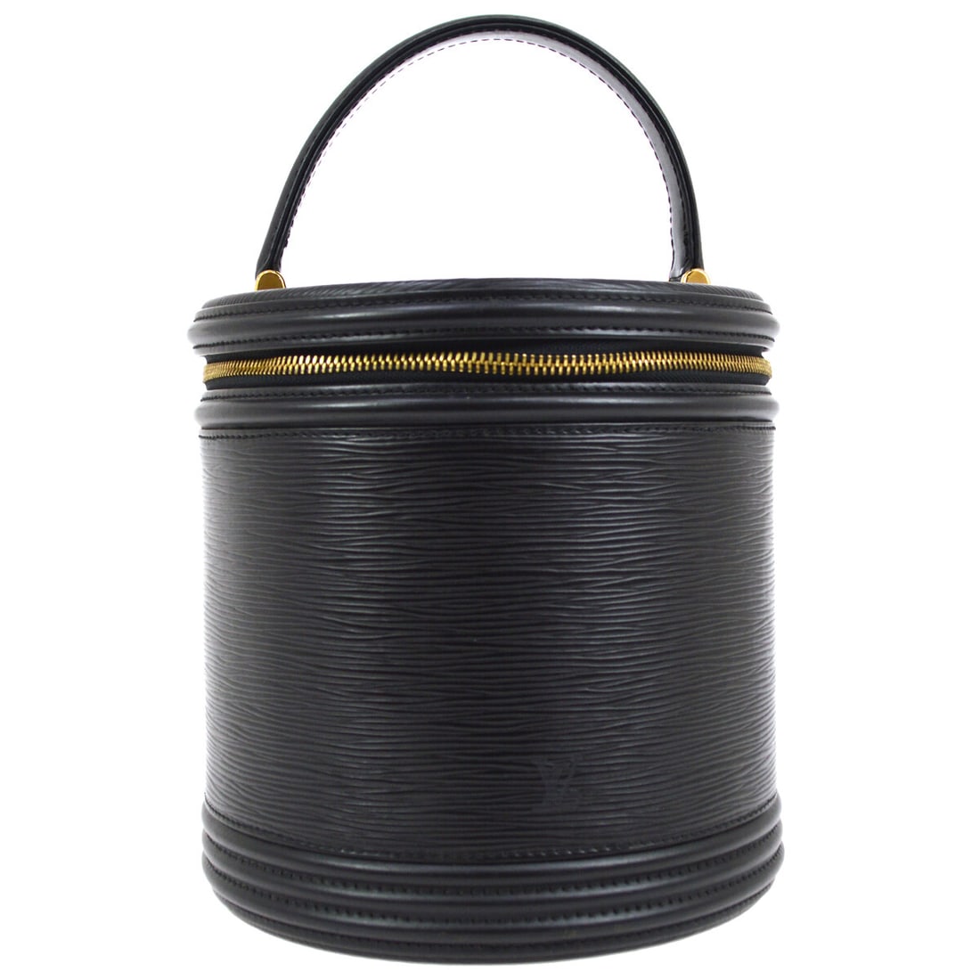 Louis Vuitton Cannes Epi Leather Black Vanity Bag with Top Handle: Louis Vuitton Cannes Epi Leather Black Vanity Bag with Top Handle This Louis Vuitton Cannes vanity handbag features a black Epi leather exterior with the signature textured pattern. The bag comes in a