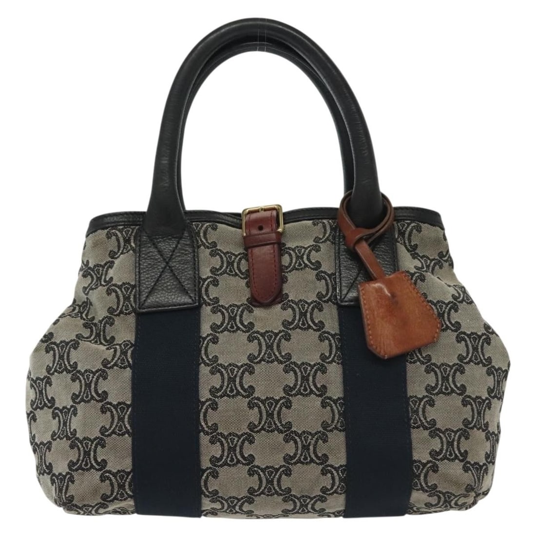 Navy Canvas Celine Macadam Vintage Handbag for Women: Navy Canvas Celine Macadam Vintage Handbag for Women This Celine Vintage Macadam Handbag features a classic navy Macadam canvas design with leather accents. The bag is designed for women and includes 