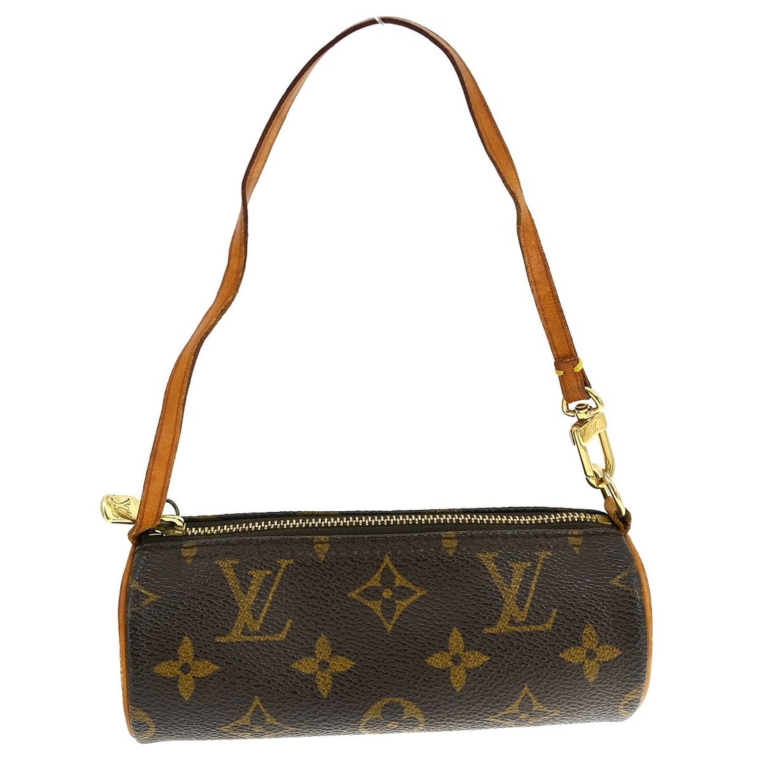 Louis Vuitton Papillon Monogram Canvas Micro Handbag With Attached Pouch: Louis Vuitton Papillon Monogram Canvas Micro Handbag With Attached Pouch This Louis Vuitton Papillon Micro handbag features the iconic monogram canvas with brown leather top handles and a zip closure.
