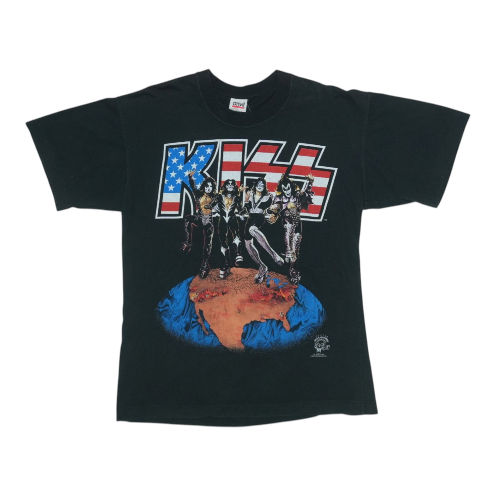 Vintage 1996 KISS Alive Worldwide Tour Black Cotton T-Shirt Large: Vintage 1996 KISS Alive Worldwide Tour Black Cotton T-Shirt Large This is an original vintage 1996 KISS Alive Worldwide Alive Tour T-shirt, featuring front and back graphics from the band's iconic tou
